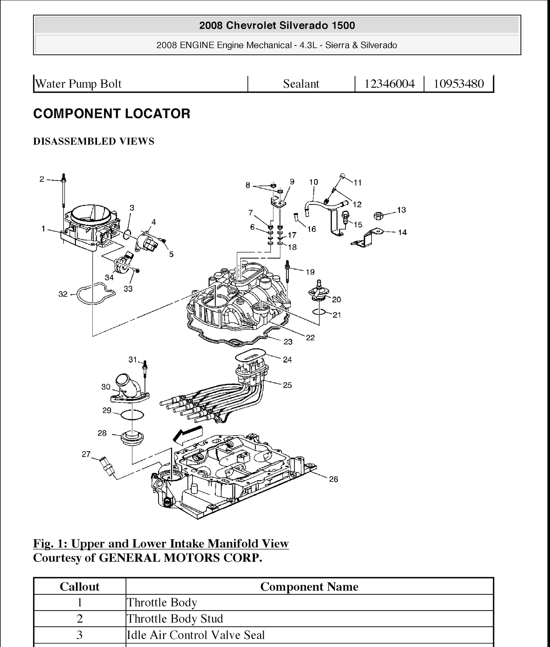 Chevrolet Silverado 1500 Repair Manual, Engine Mechanical