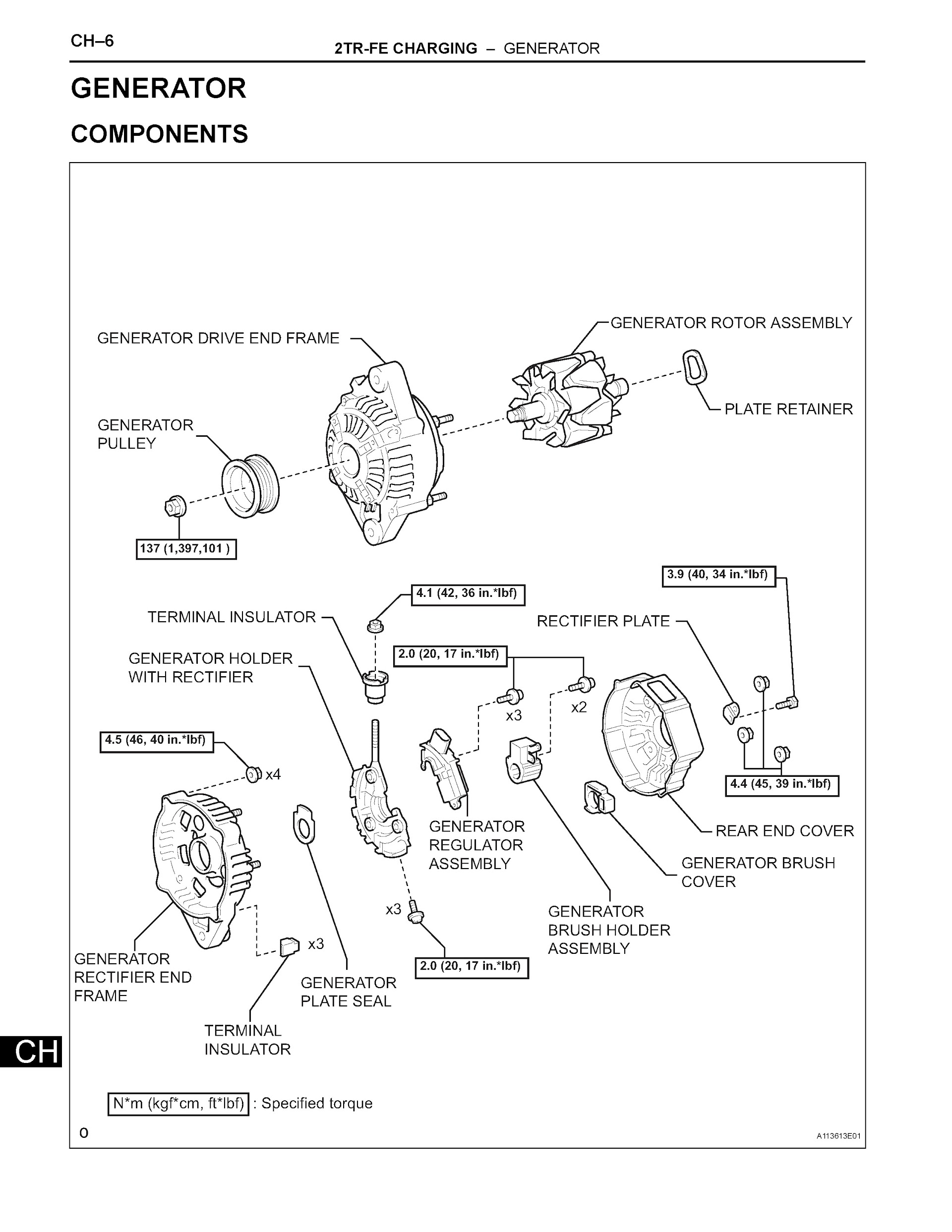 2005-2006 Toyota Tacoma Repair Manual 2Tr-Fe Charging