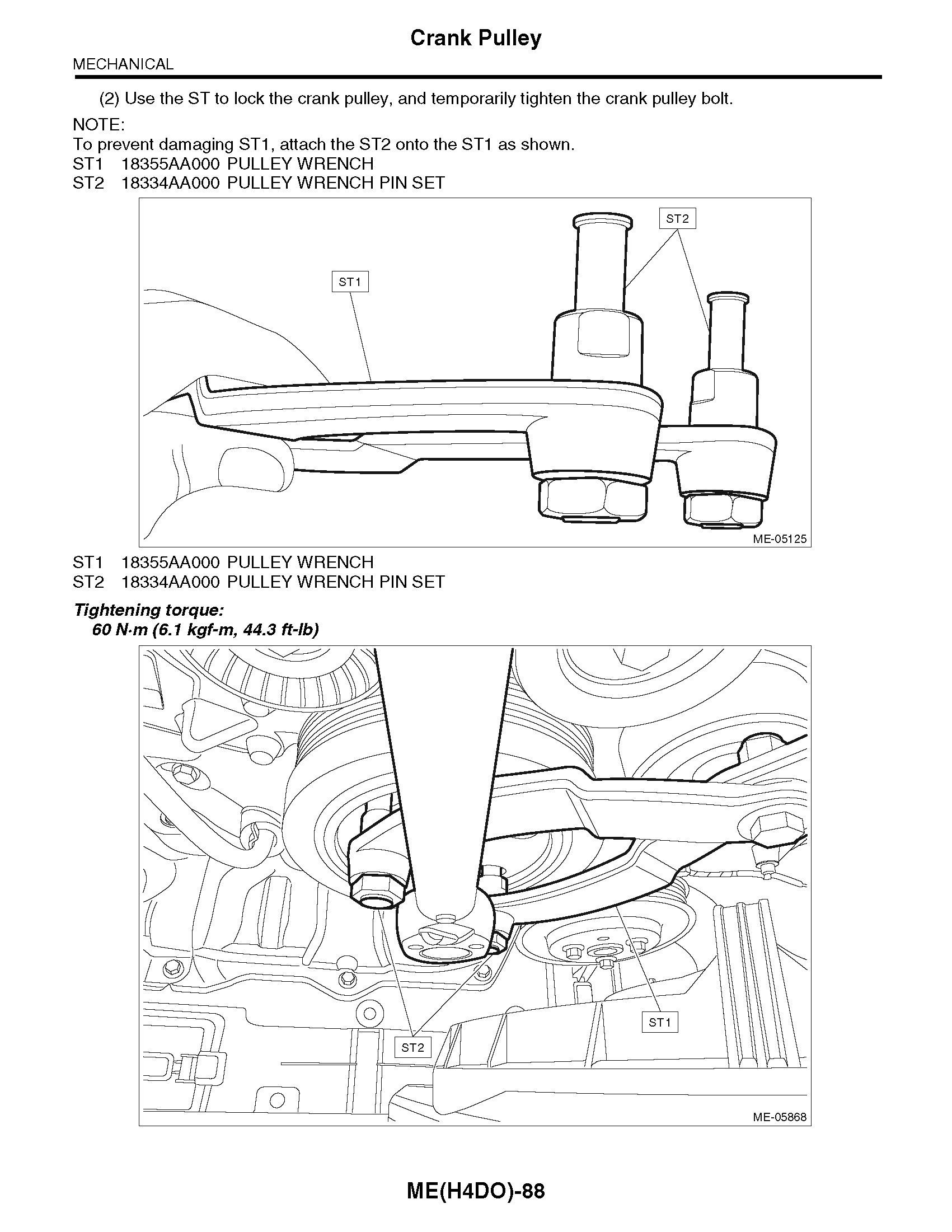 2013 Subaru Impreza &Amp; Xv Crosstrek Repair Manual, Crank Pulley