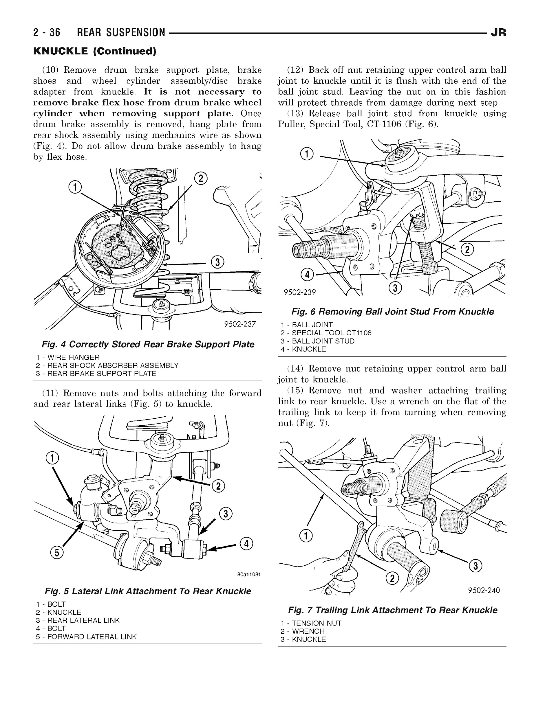 2001-2006 Chrysler Sebring Repair Manual, Rear Suspension