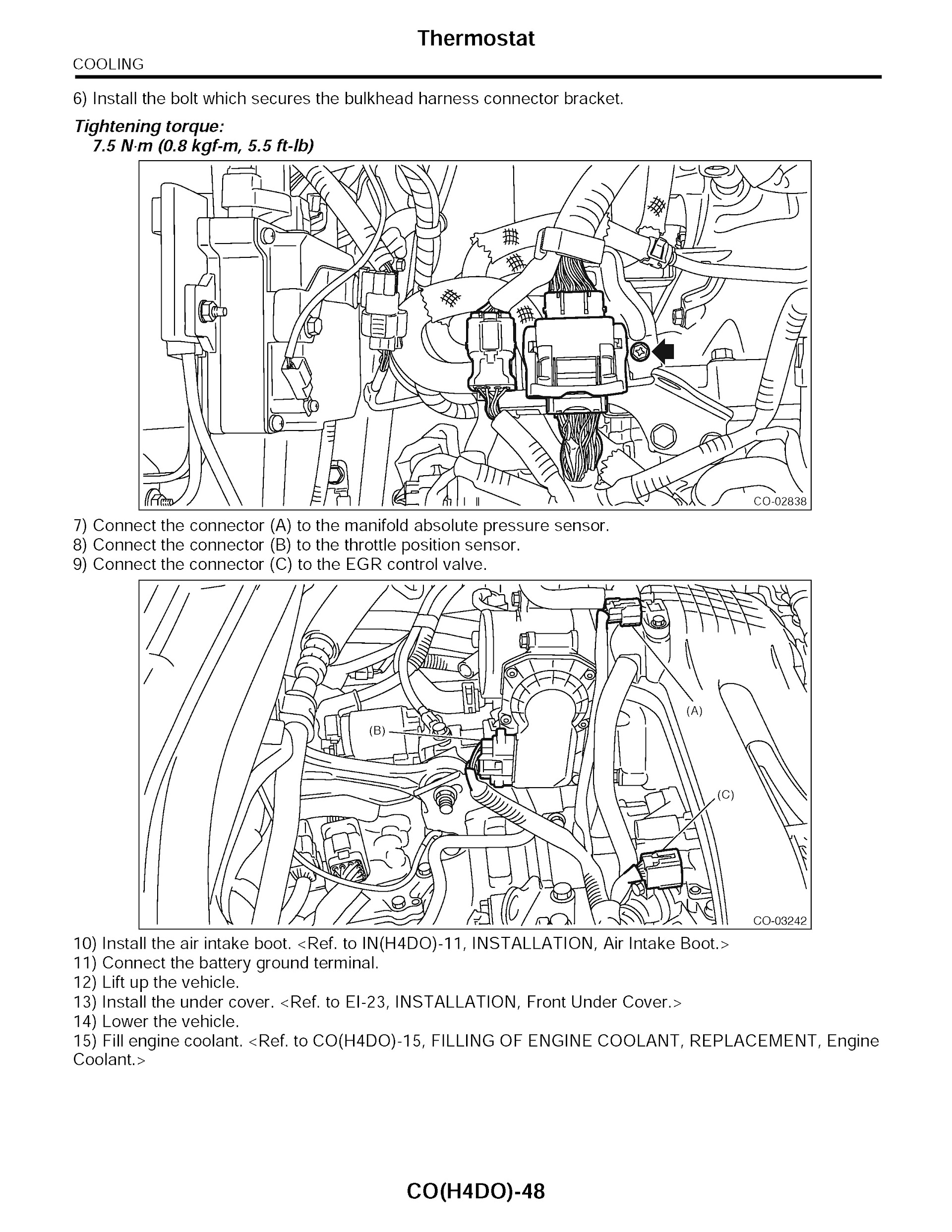 2015 Subaru Forester Repair Manual, Thermostat