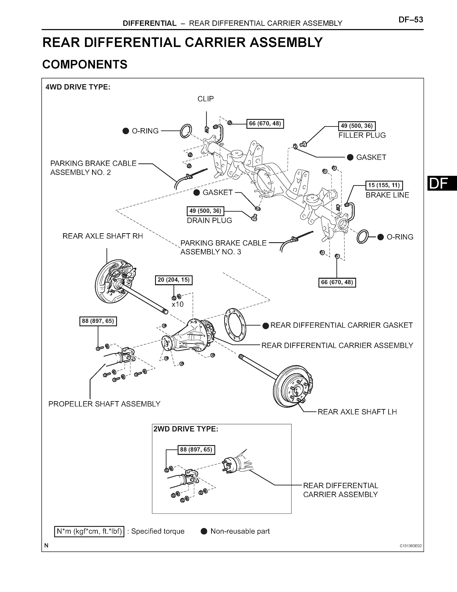 2006 Toyota 4Runner Repair Manual, Rear Differnetial Carrier Assembly