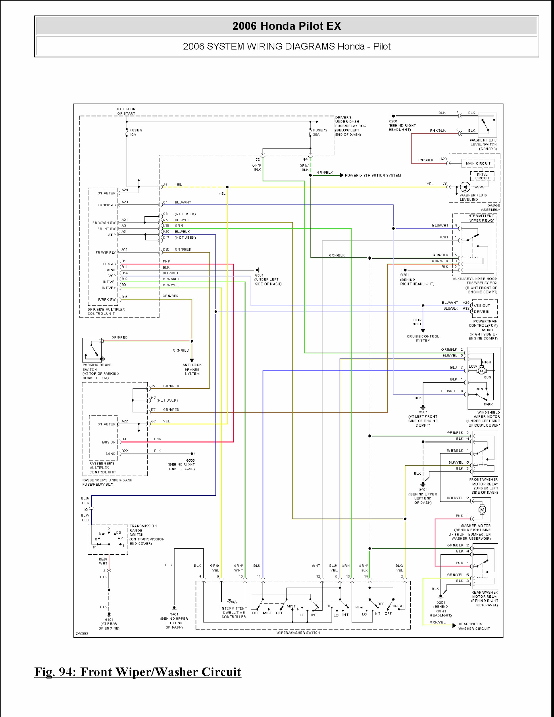 2003-2006 Honda Pilot EX Repair Manual wiring diagram