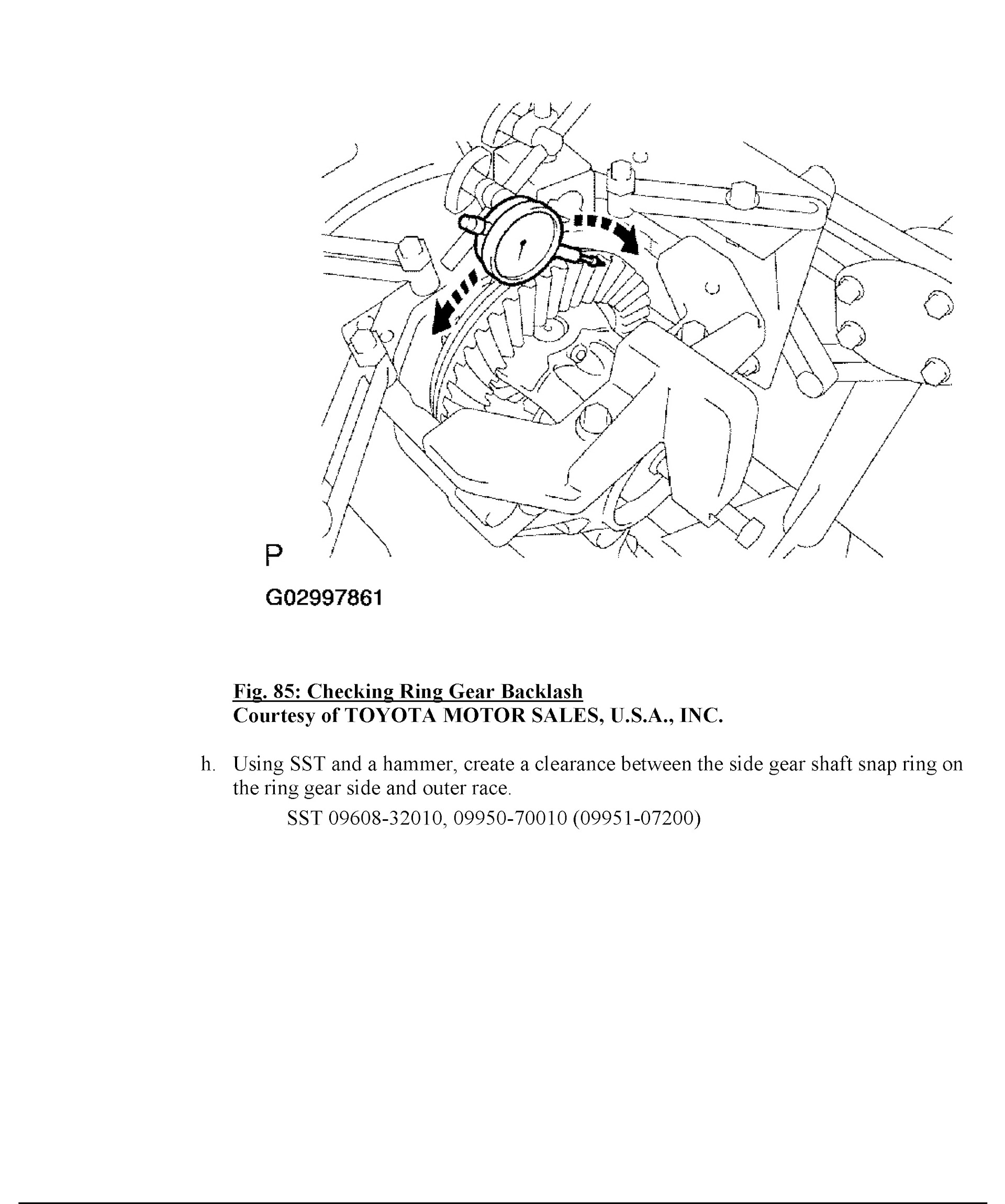2006 Lexus LS 430 Repair Manual, Checking Ring Gear Backlash
