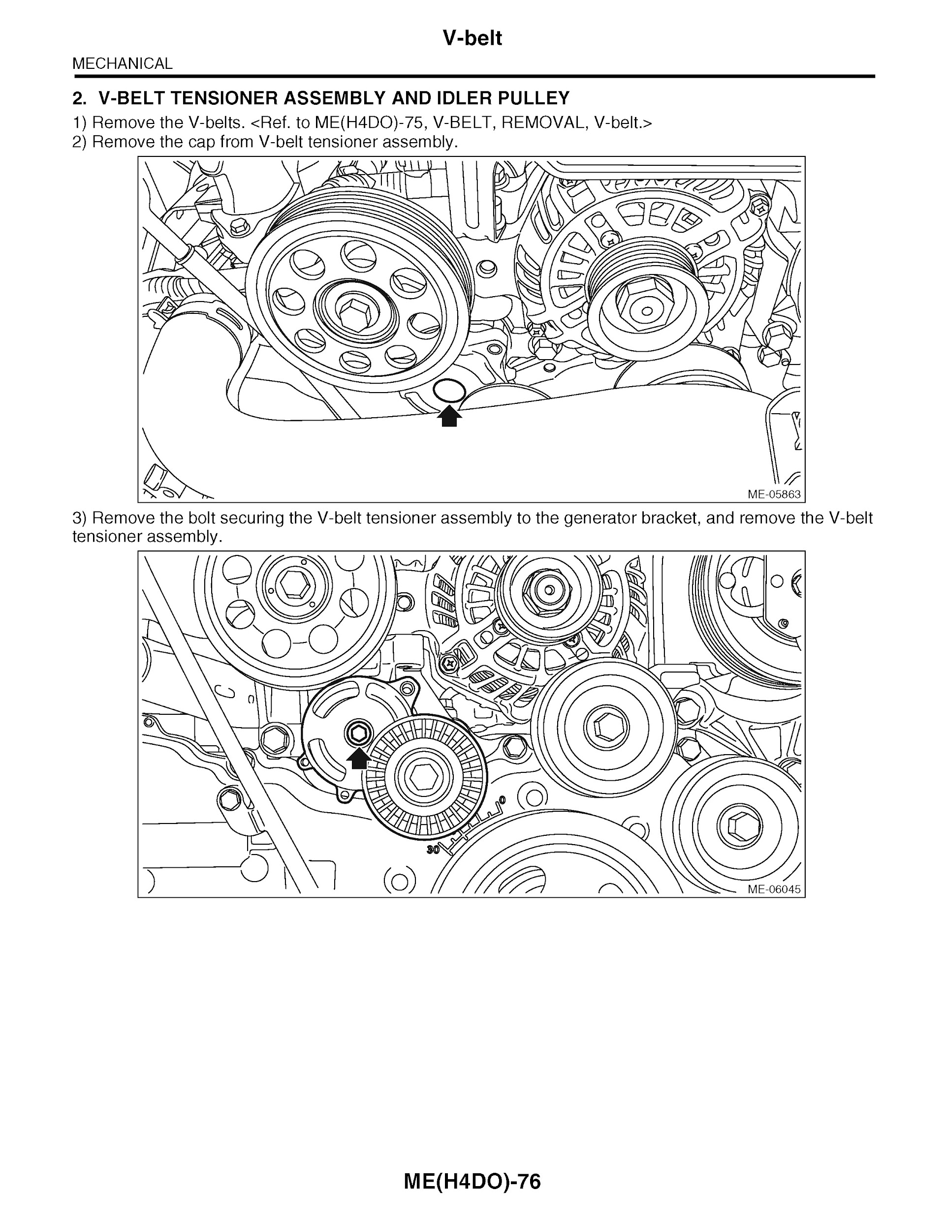 2013 Subaru Impreza & XV Crosstrek Repair Manual, Front Belt Tensioner Assembly