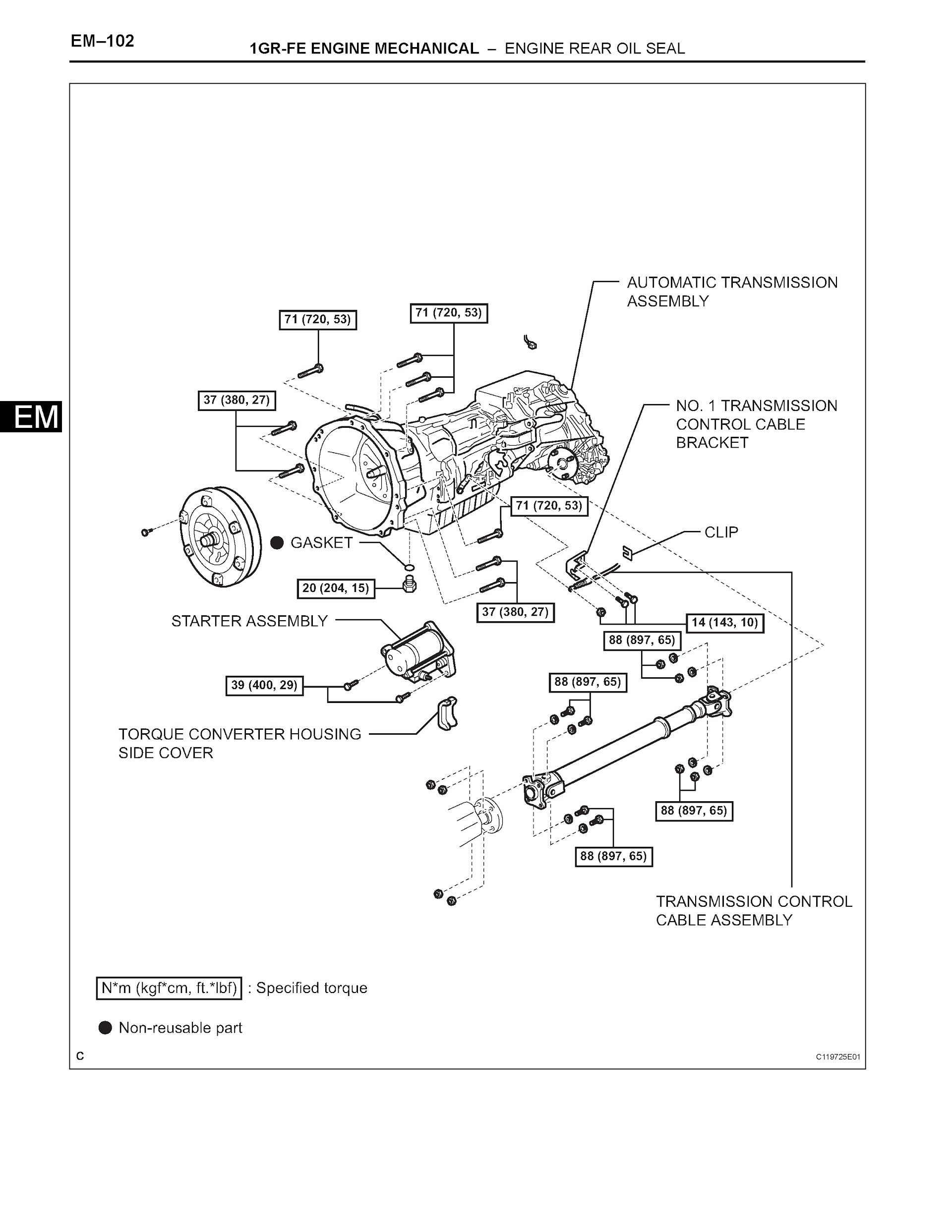 Toyota 4Runner Repair Manual, 1GR-FE Engine Oil Seal
