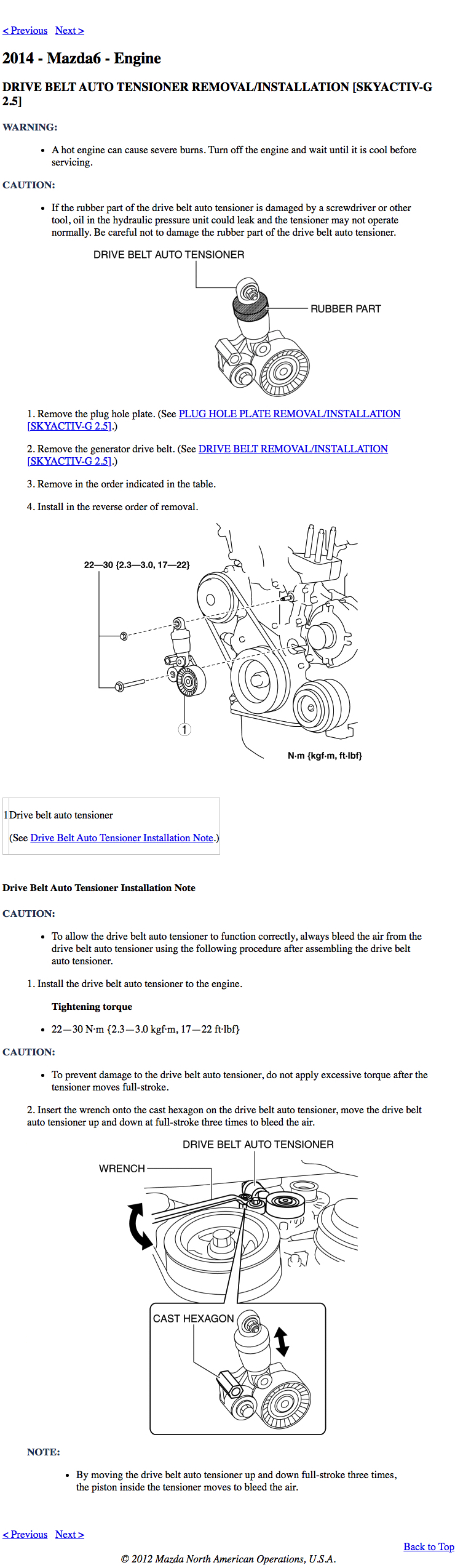 2014-2019 Mazda6 Repair Manual
