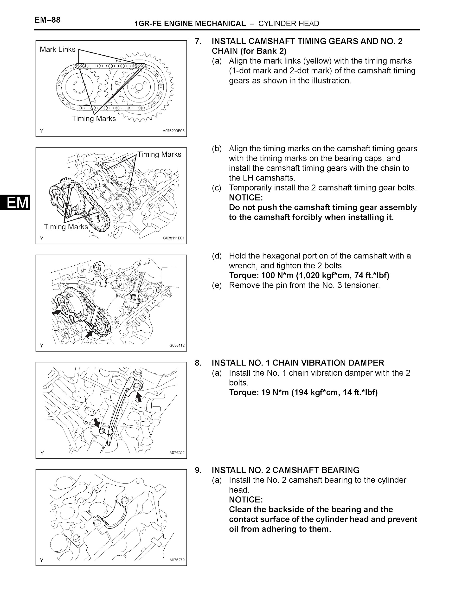 Toyota 4Runner Repair Manual, 1GR-fe Cylinder Head