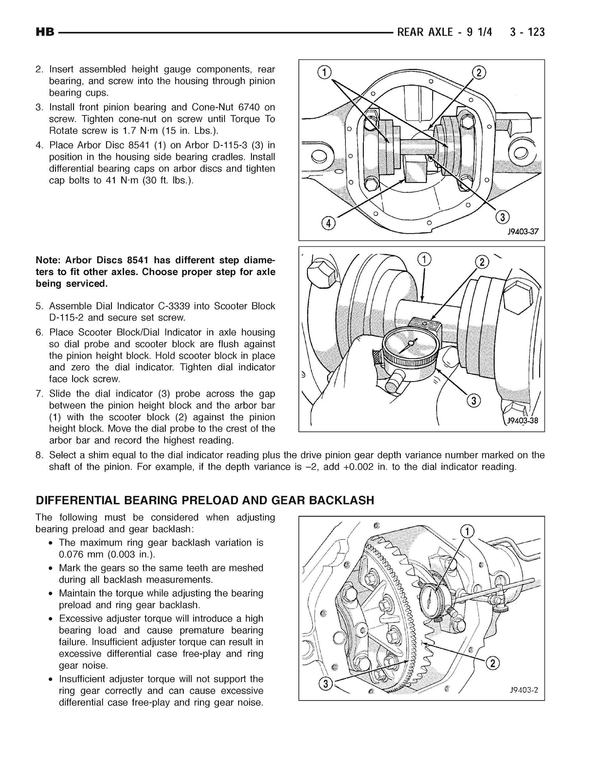 2004-2006 Dodge Durango Repair Manual, Rear Axle