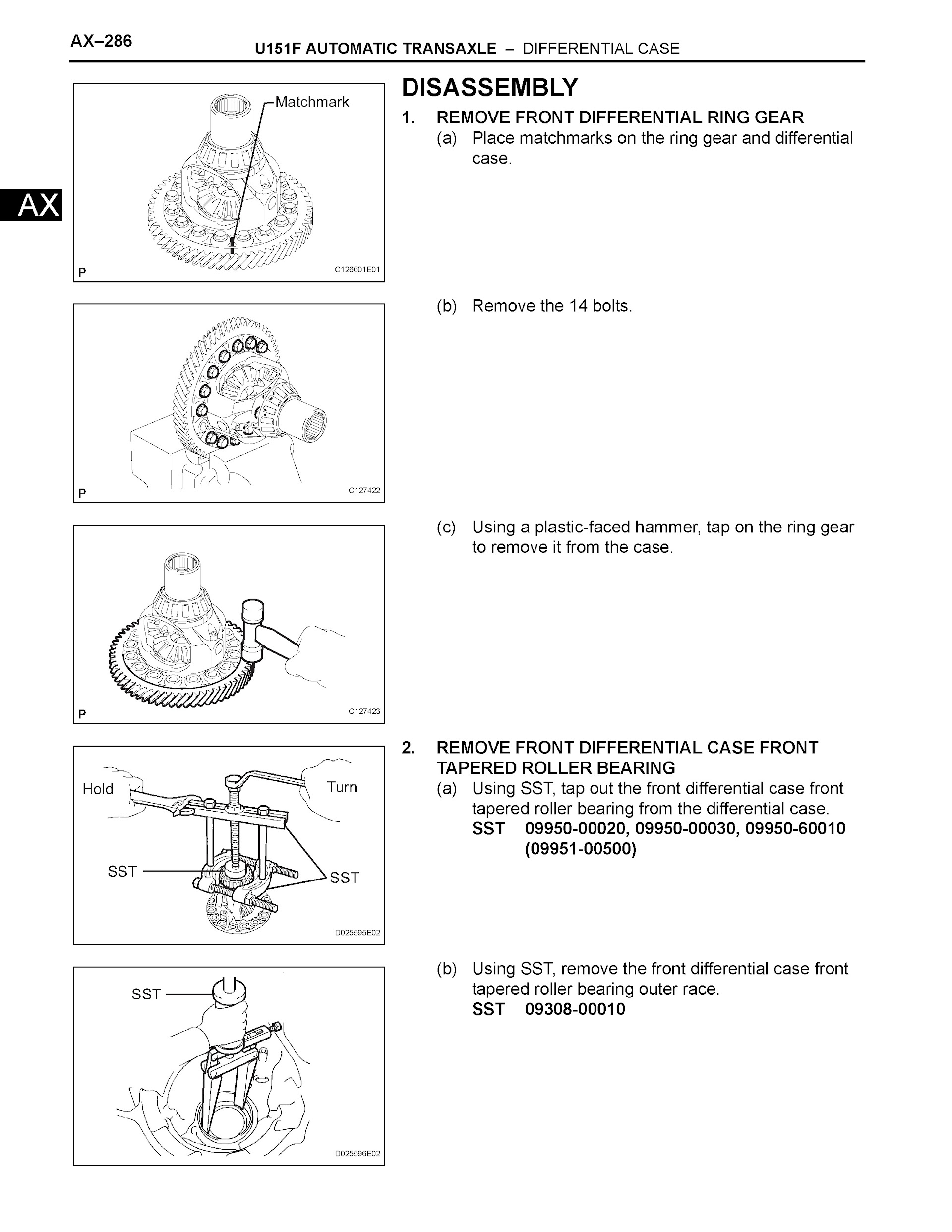 2006 Toyota RAV4 Repair Manual, U151F Automatic transaxle
