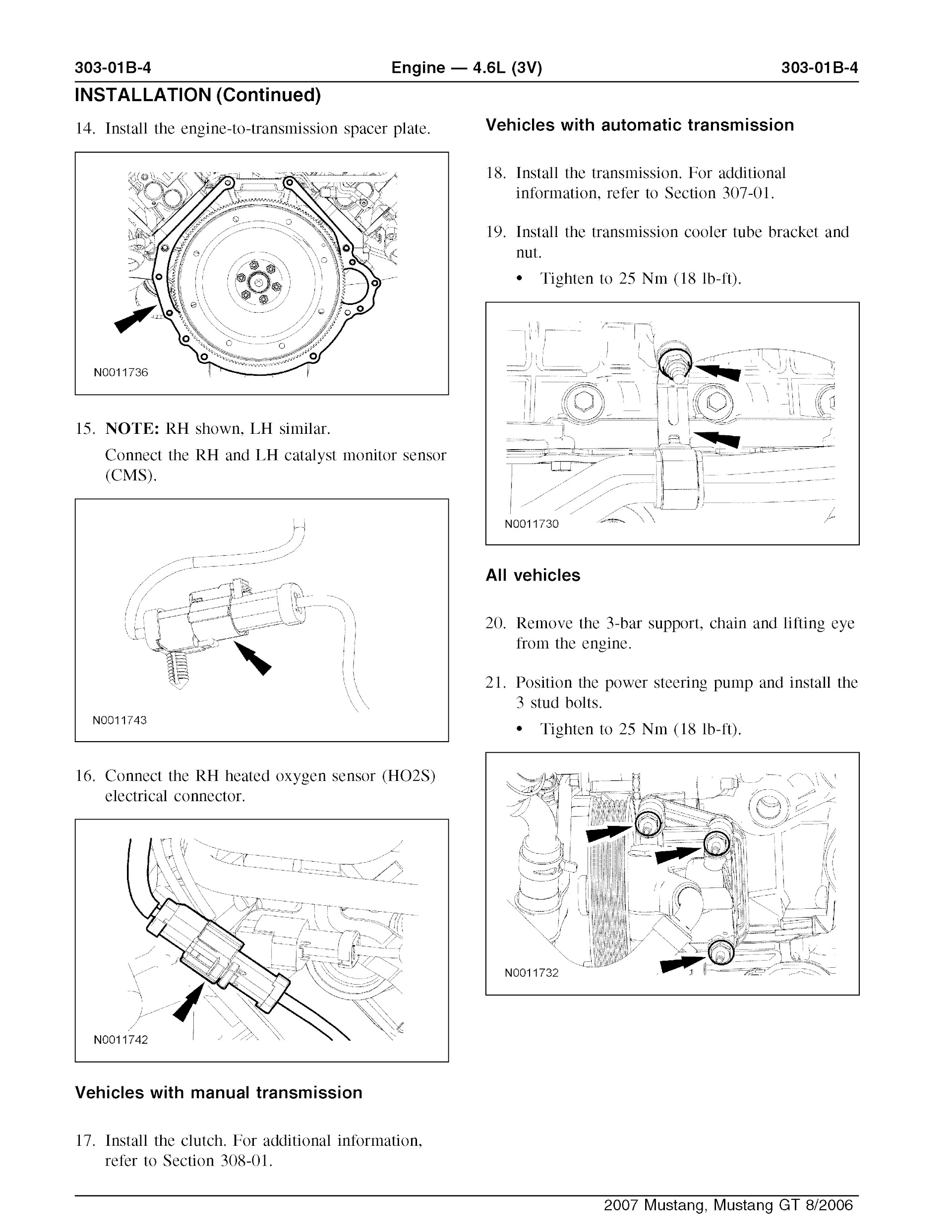 2007 Ford Mustang Repair Manual, Engine 4.6L (3V)
