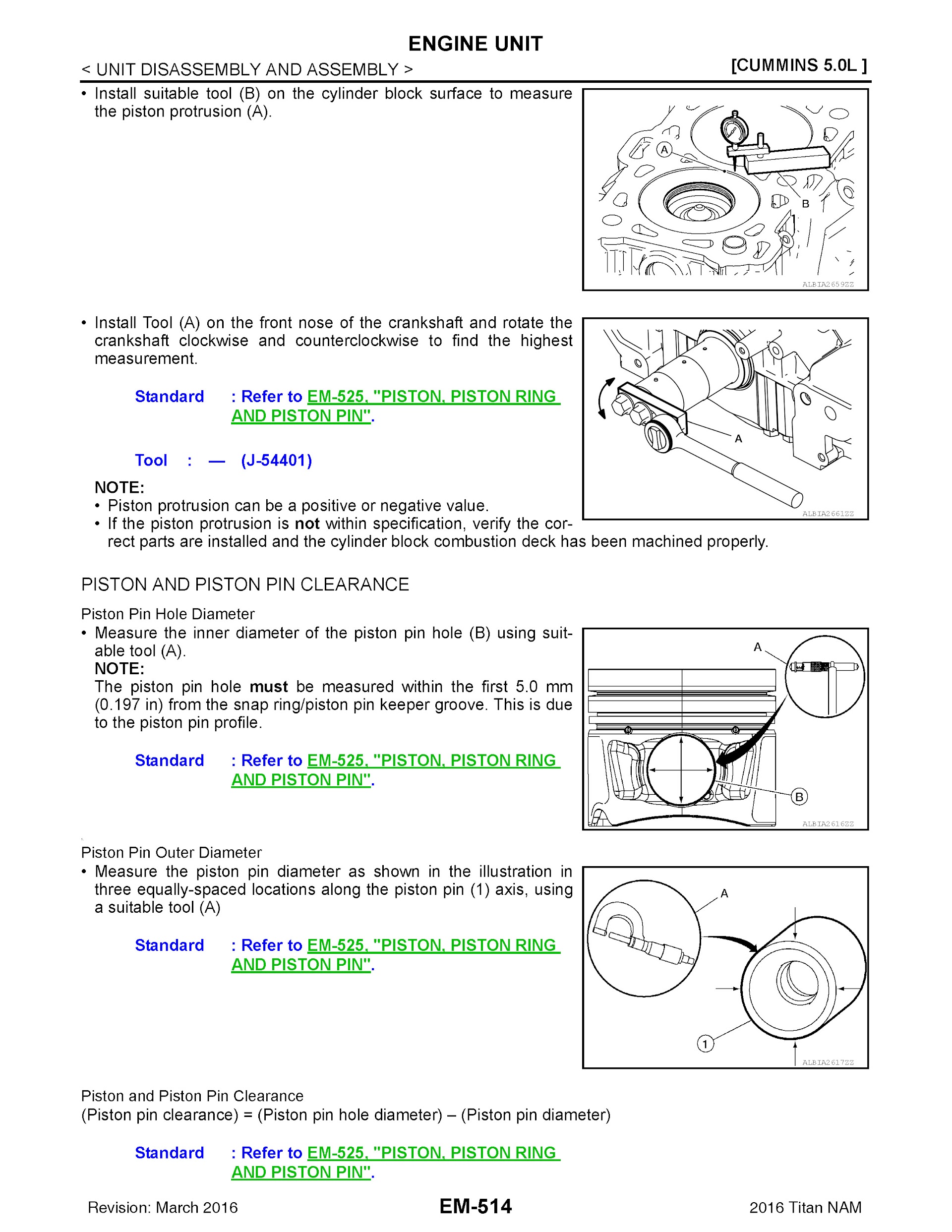 2016 Nissan Titan XD Repair Manual, Engine Unit Cummins 5.0L
