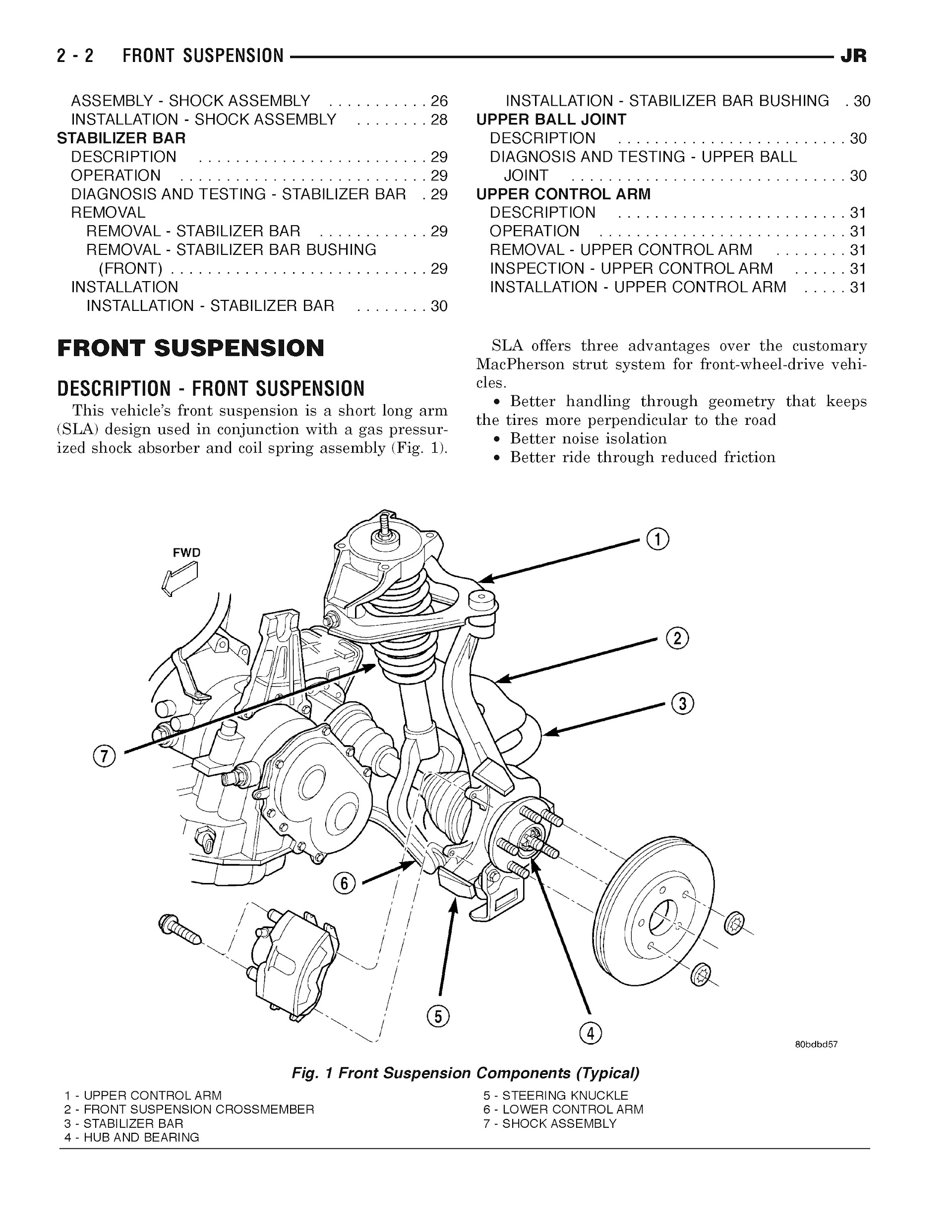 2001-2006 Chrysler Sebring Repair Manual, Front Suspension