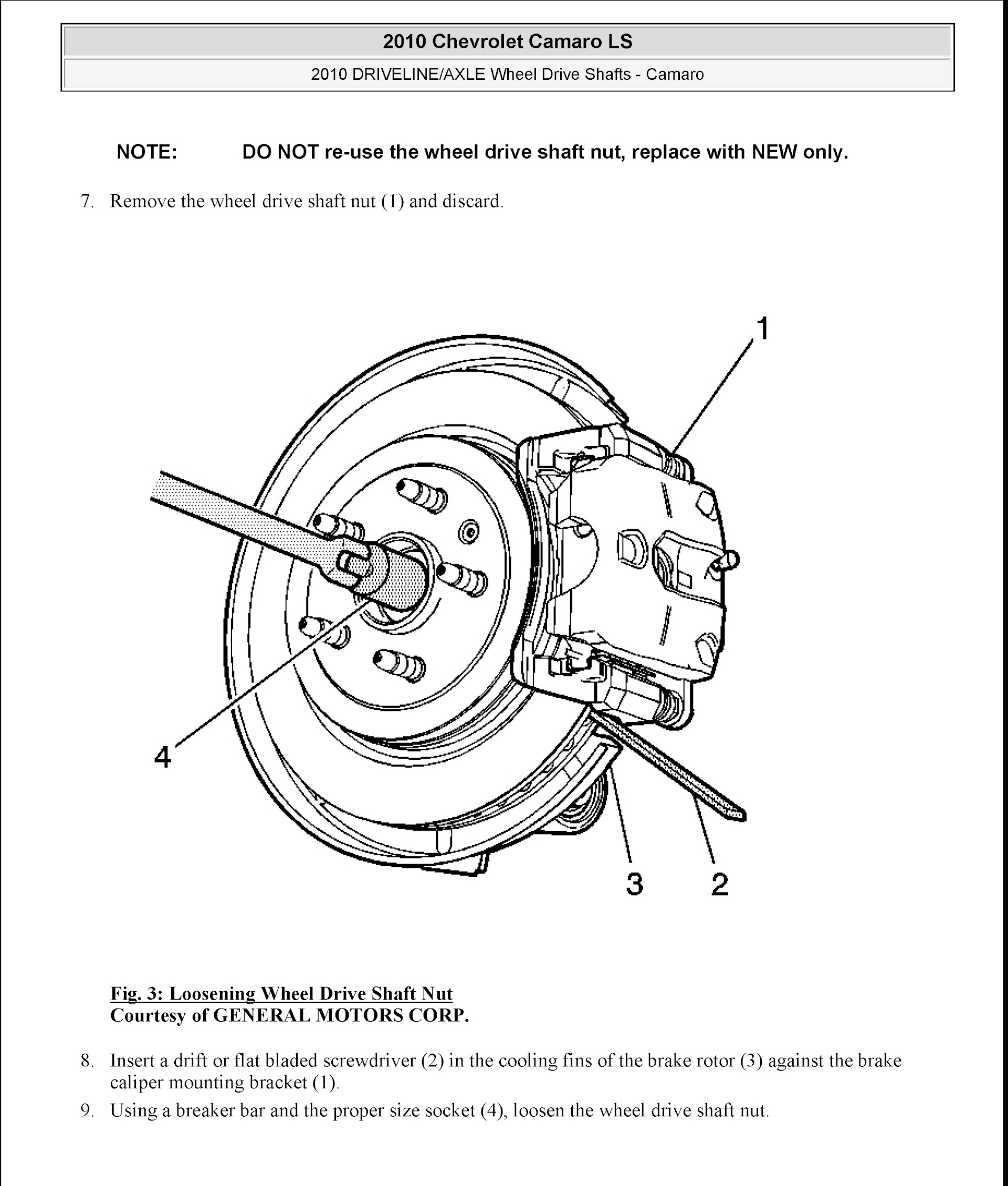 Download 2010-2013 Chevrolet Camaro Repair Manual