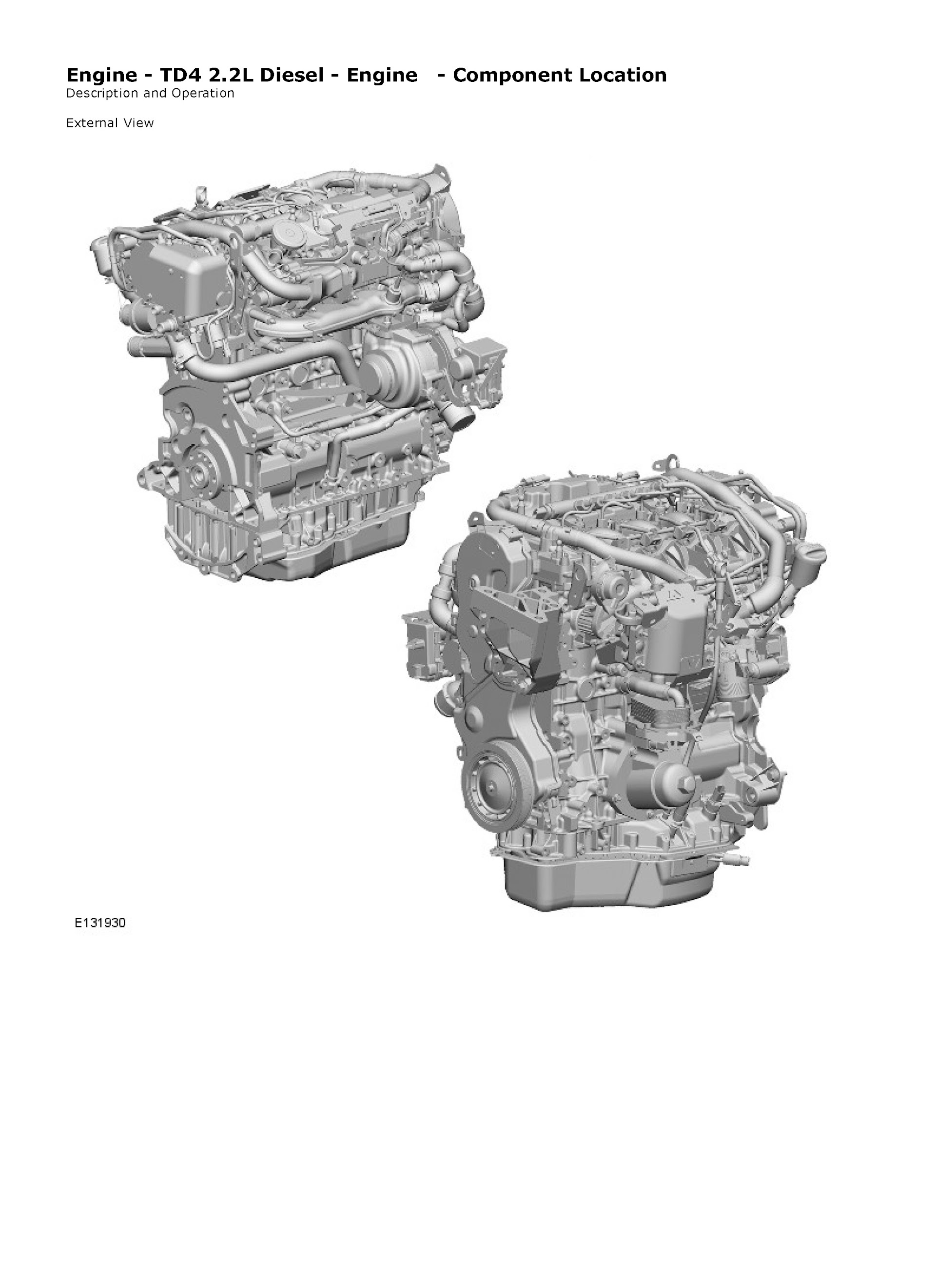 2016 Range Rover Evoque Repair Manual, TD4 2.2l DIesel Engine