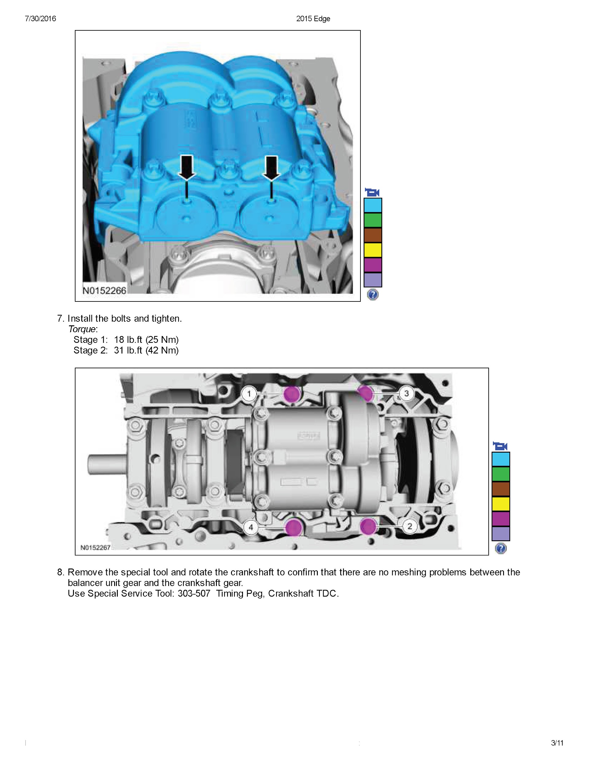 2018 Ford Edge (Endura) Repair Manual crankshaft removal