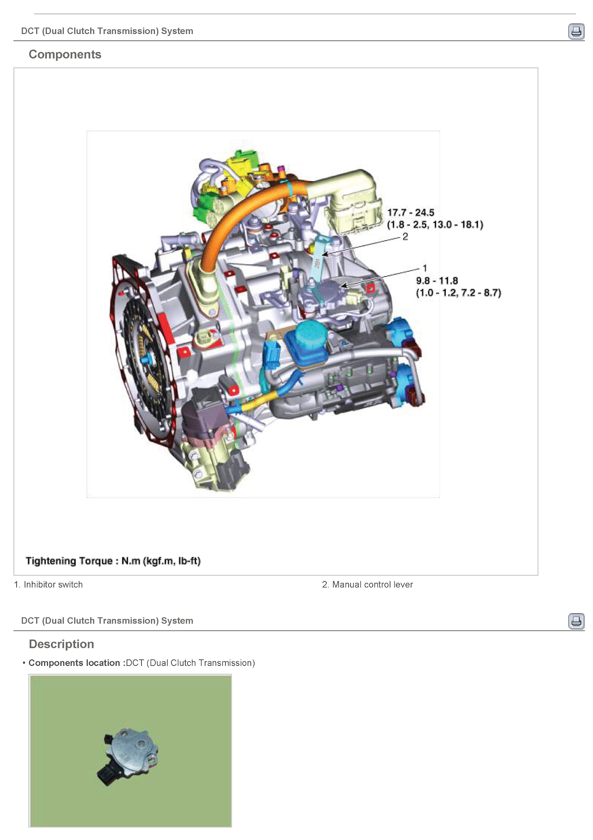 2017 Hyundai Ioniq Repair Manual, Dual Clutch Transmission System