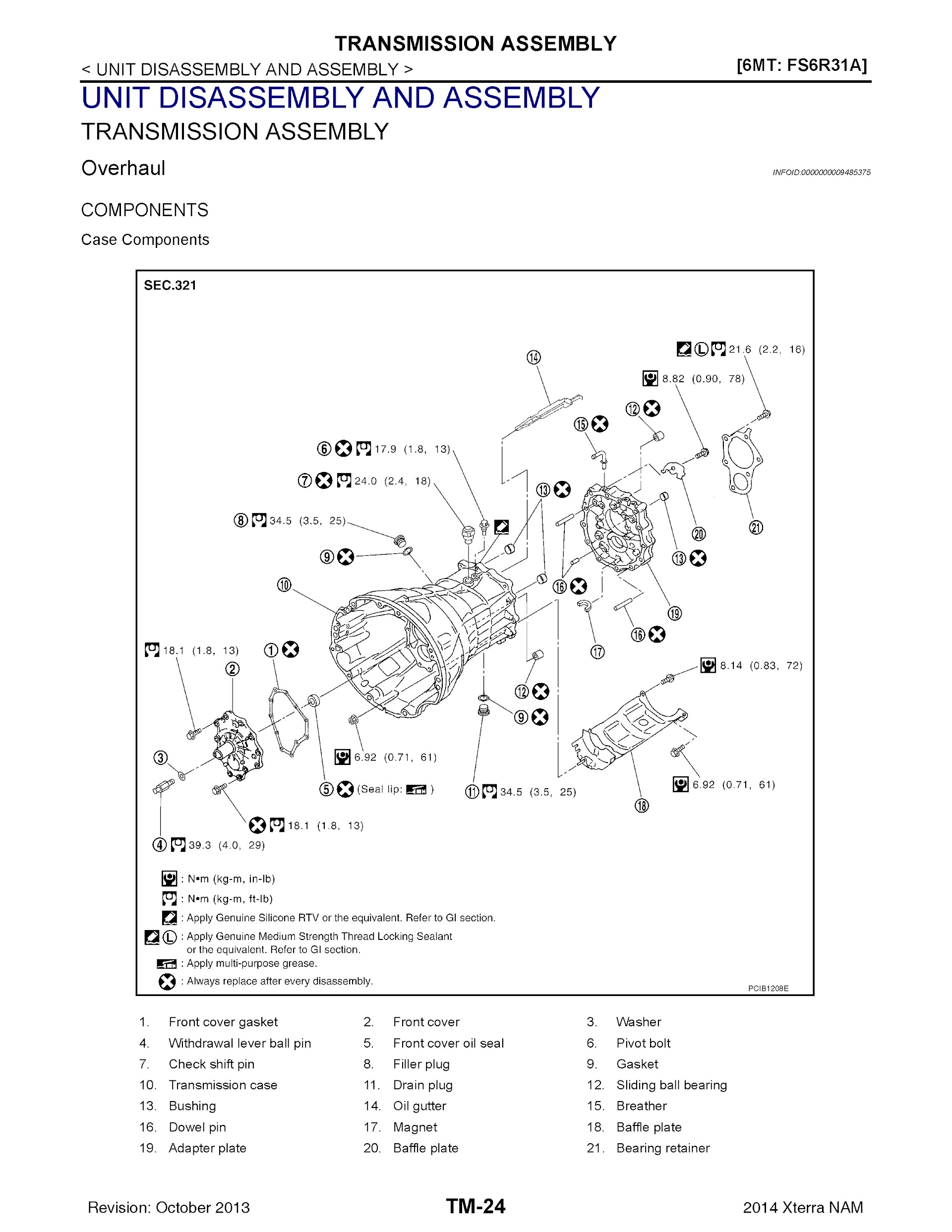 2014 Nissan Xterra Repair Manual, Ttransmission Assembly