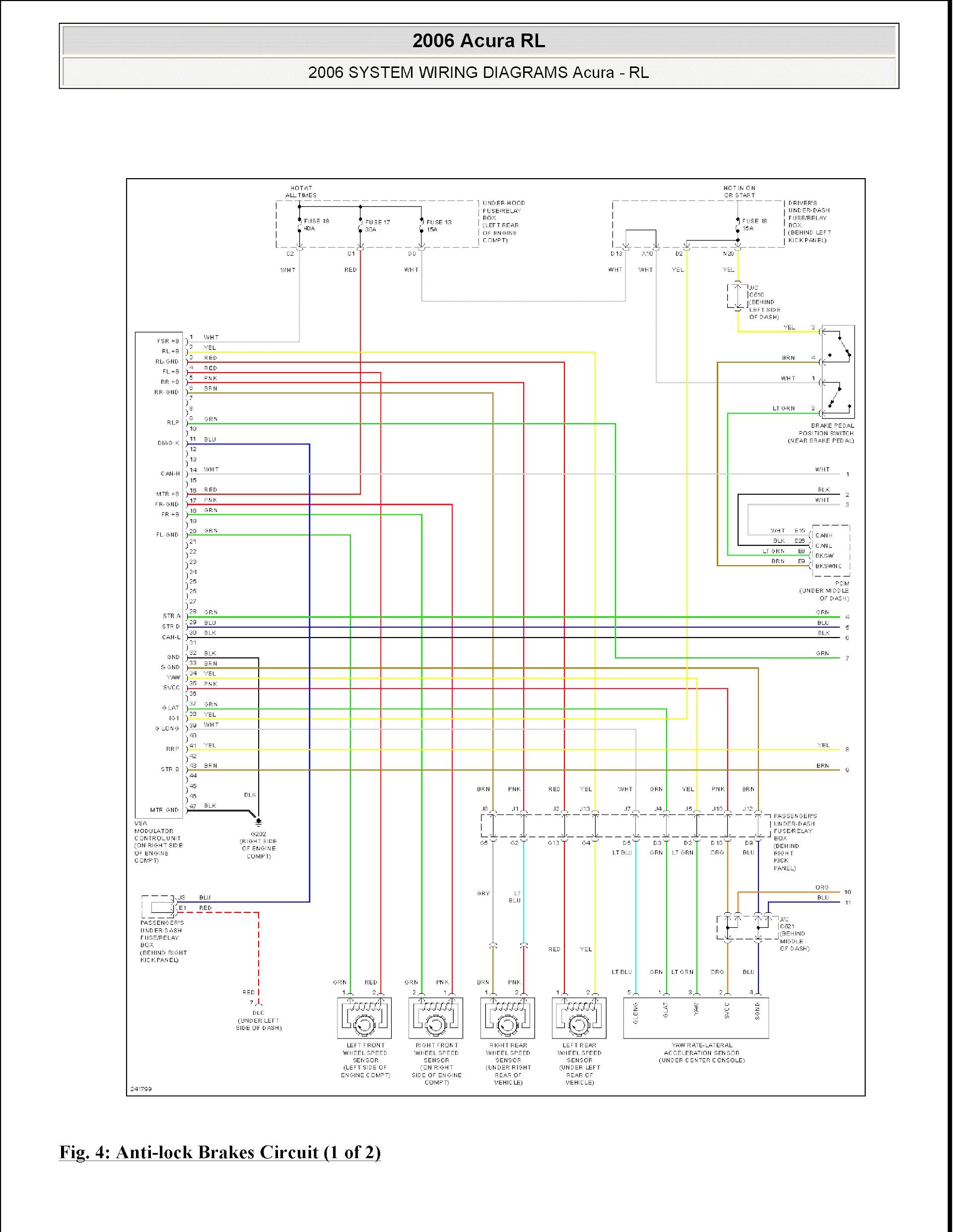 2008 Acura RL Repair Manual, Wiring Diagram