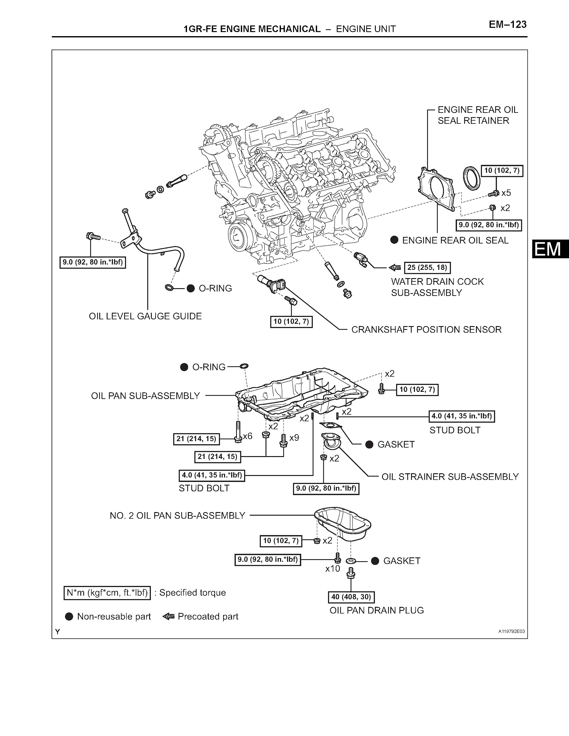 Toyota 4Runner Repair Manual, Engine Unit