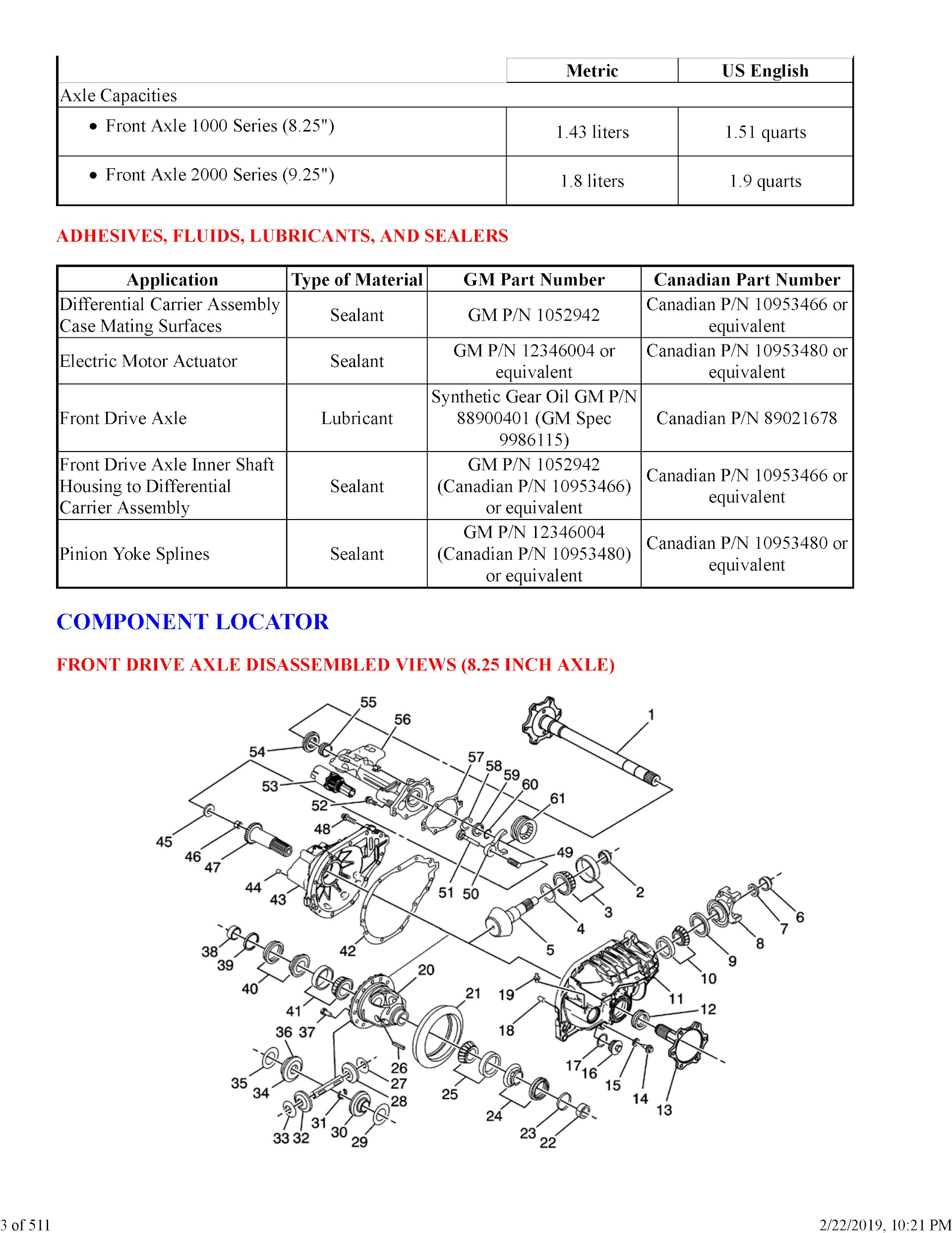 2016-2018 Chevrolet Silverado Repair Manual and GMC Sierra, front drive axle assemble and disassemble