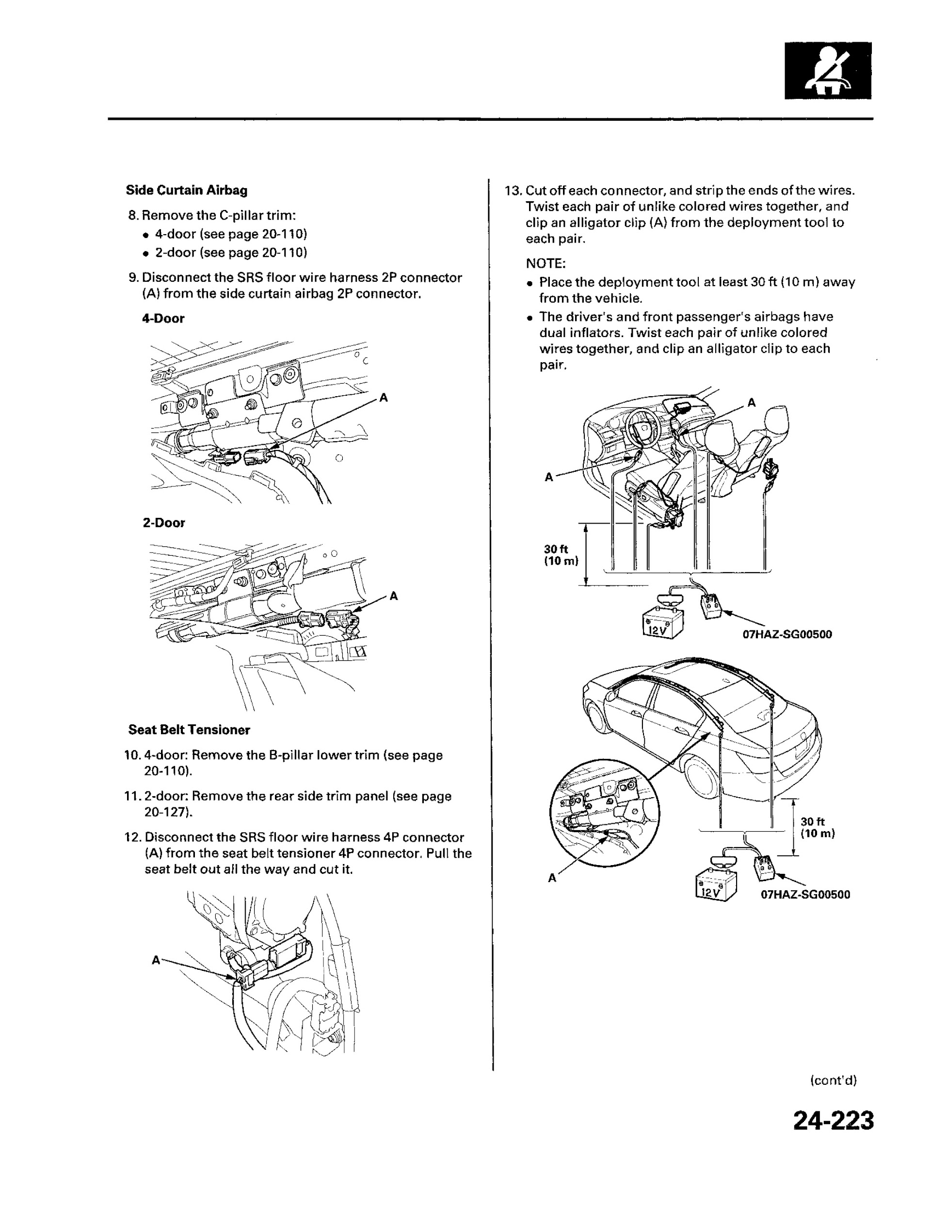 Honda Accord Repair Manual (2008–2010) PDF, Airbag System
