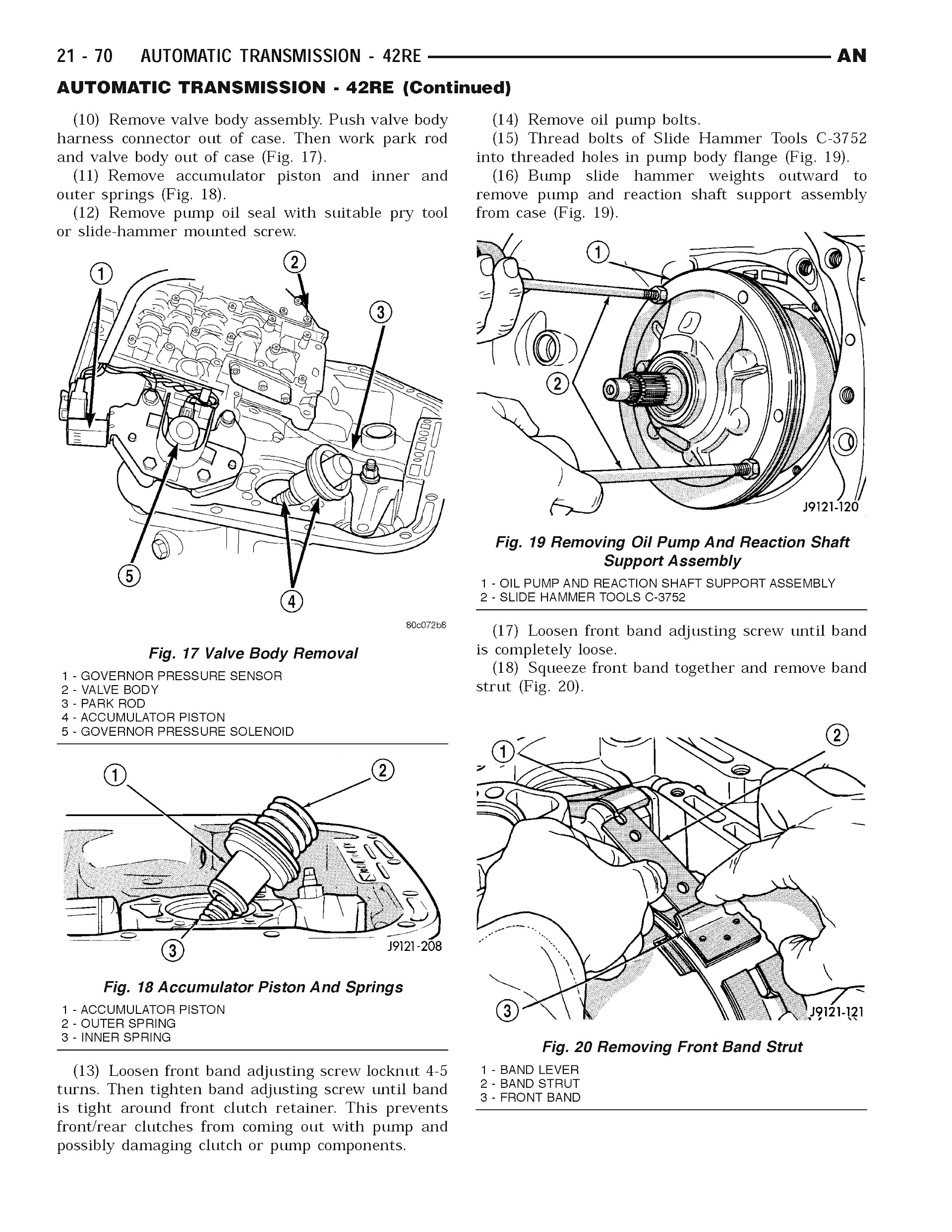 2004 Dodge Dakota Repair Manual, Automatic Transmission 42RE
