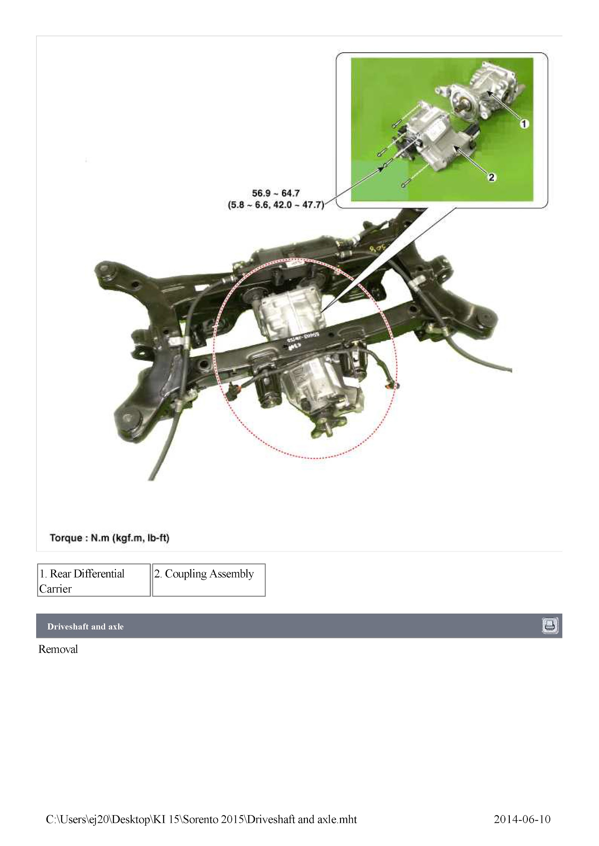2015-2018 Kia Sorento Repair Manual