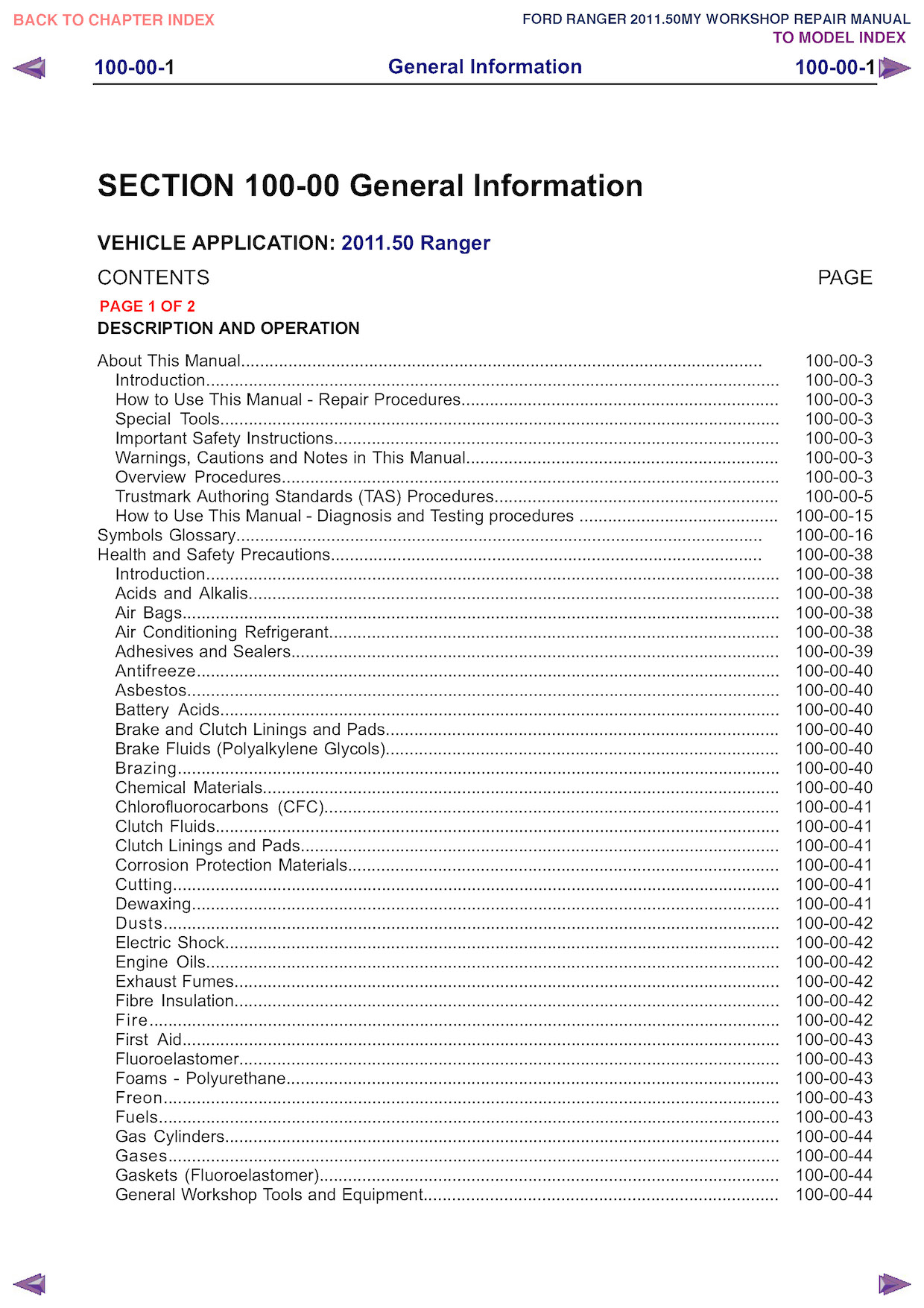 Download 2011 Ford Ranger Service Repair Manual.