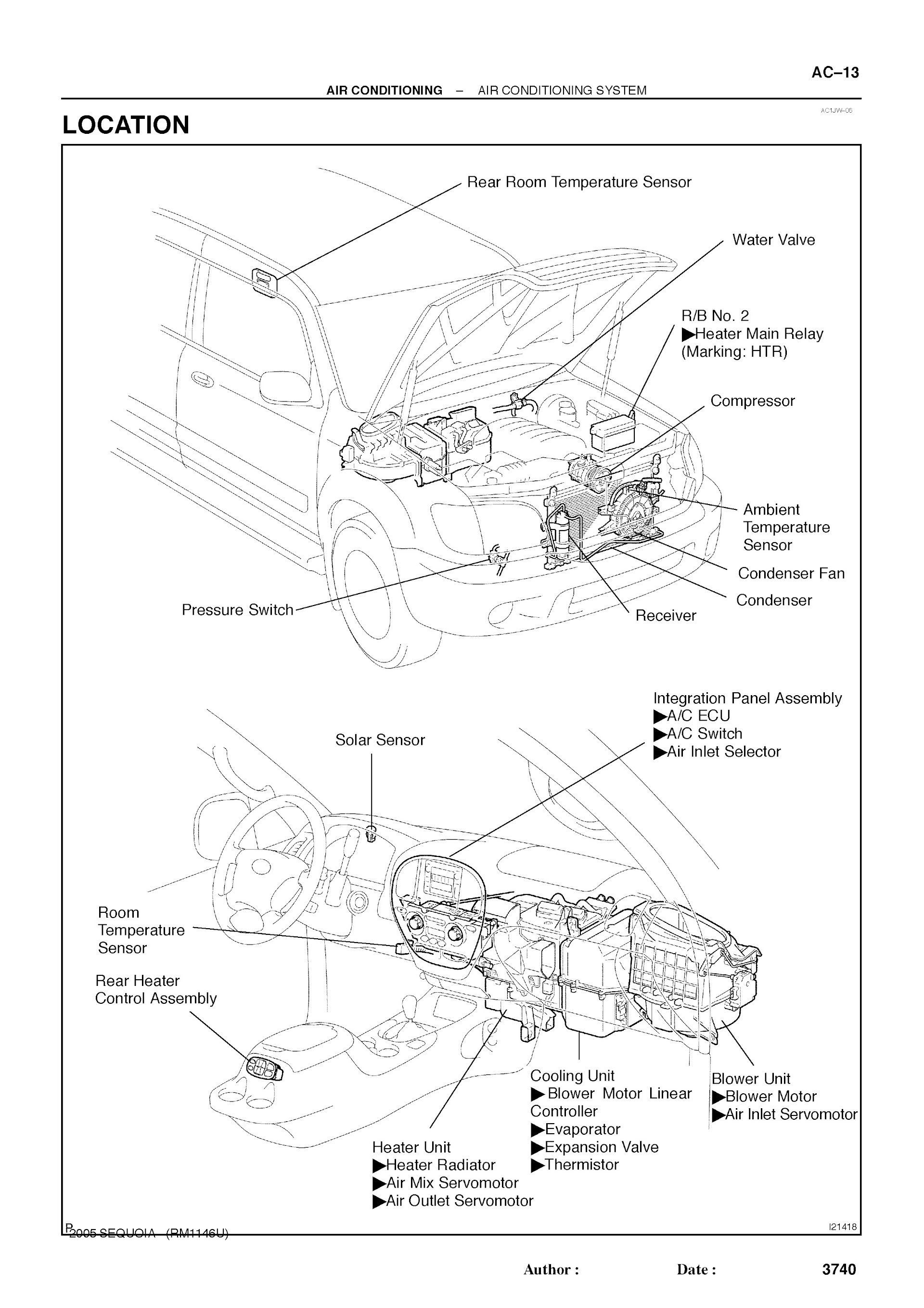 2007 Toyota Sequoia Repair Manual, Air Conditioning Components