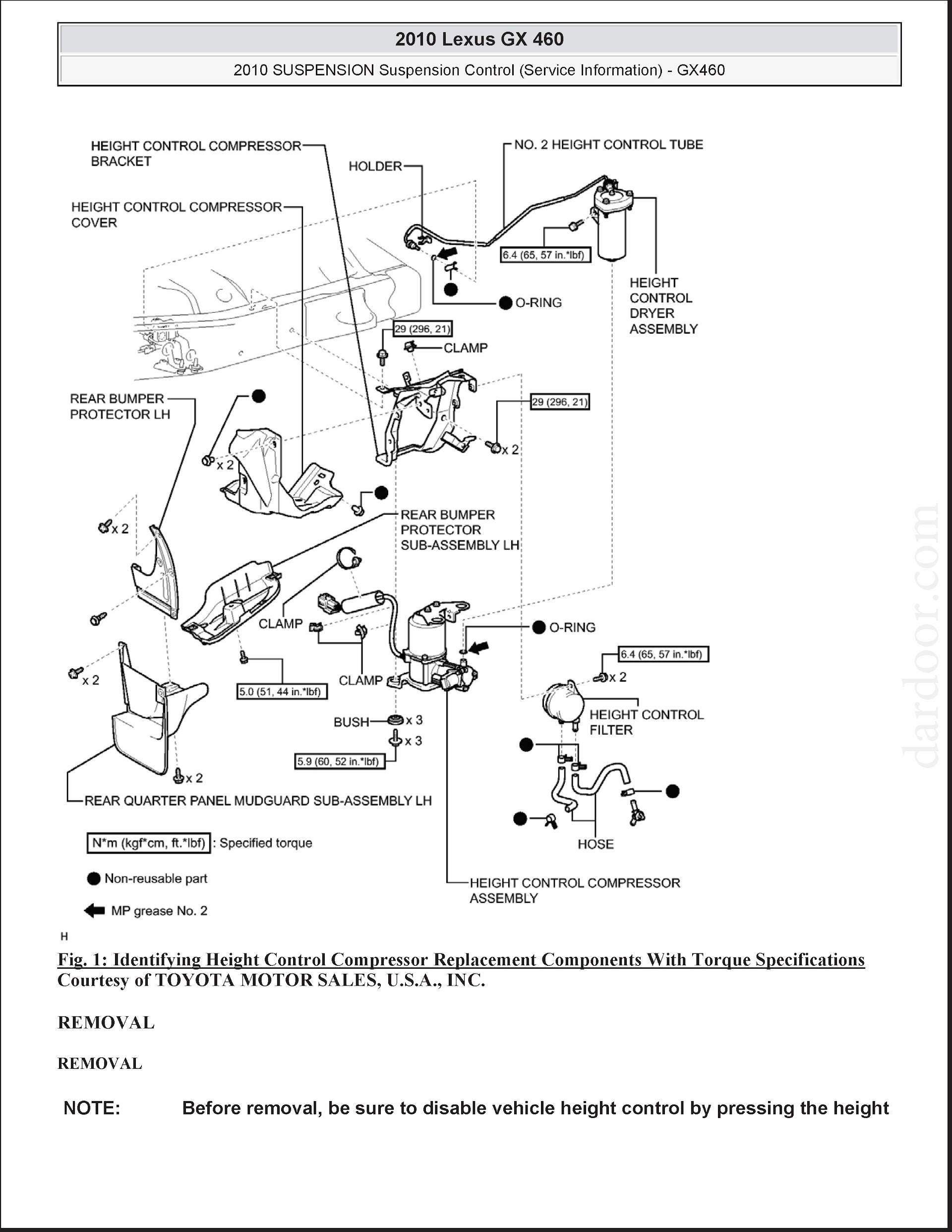 2010-2013 Lexus GX 460 Suspension Control Service Information
