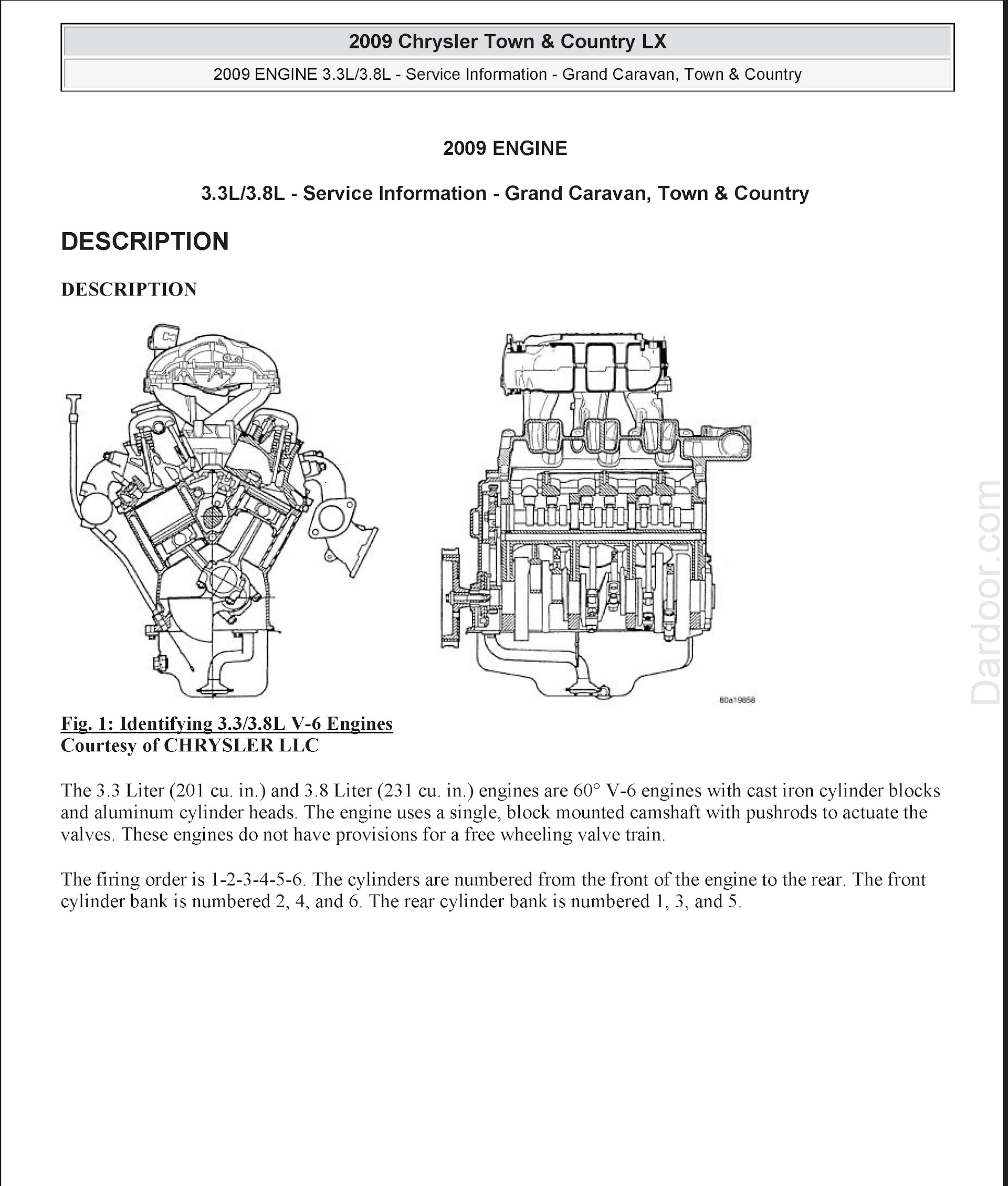 2008-2009 Chrysler Town & Country LX repair manual