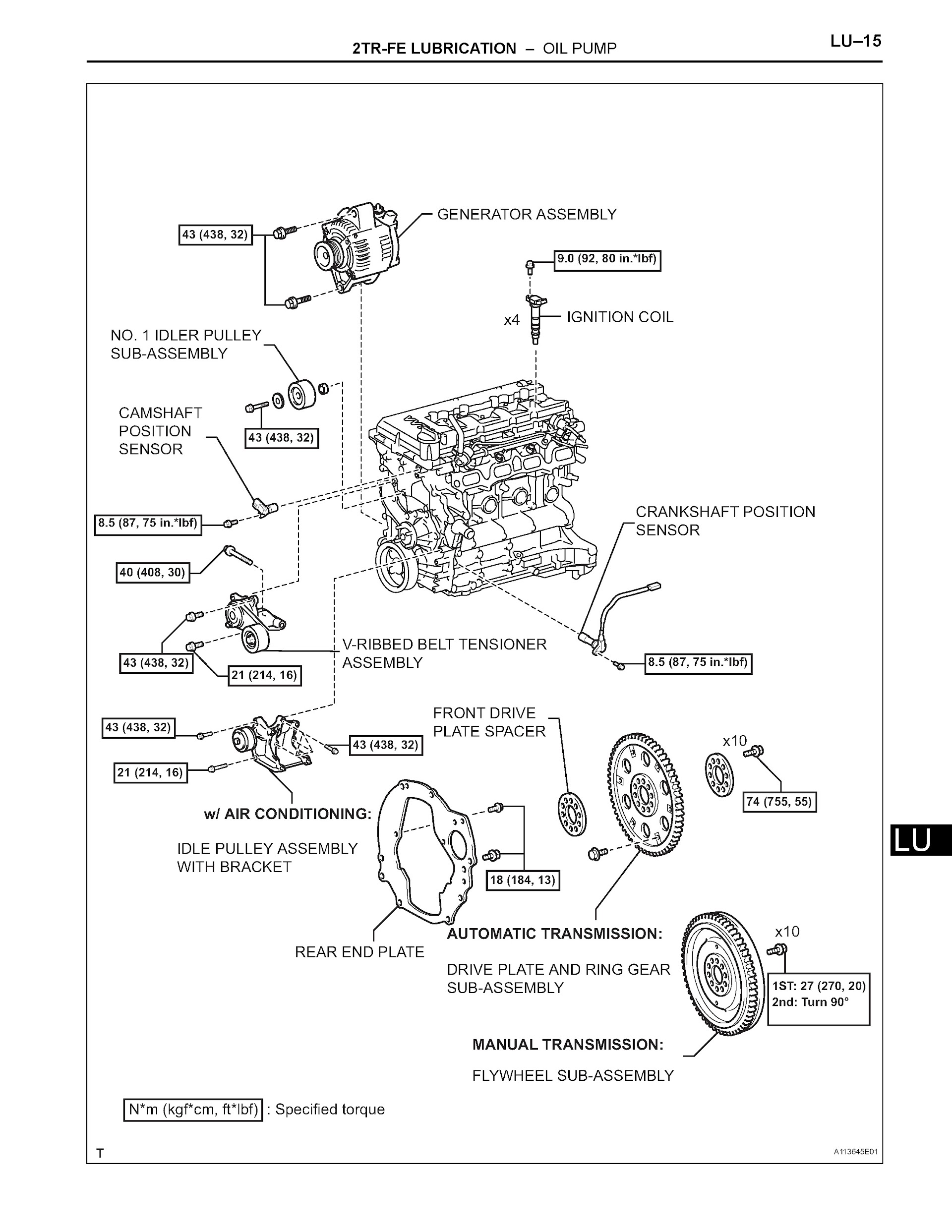 2005-2006 Toyota Tacoma Repair Manual 2TR-FE Lubrication Oil Pump