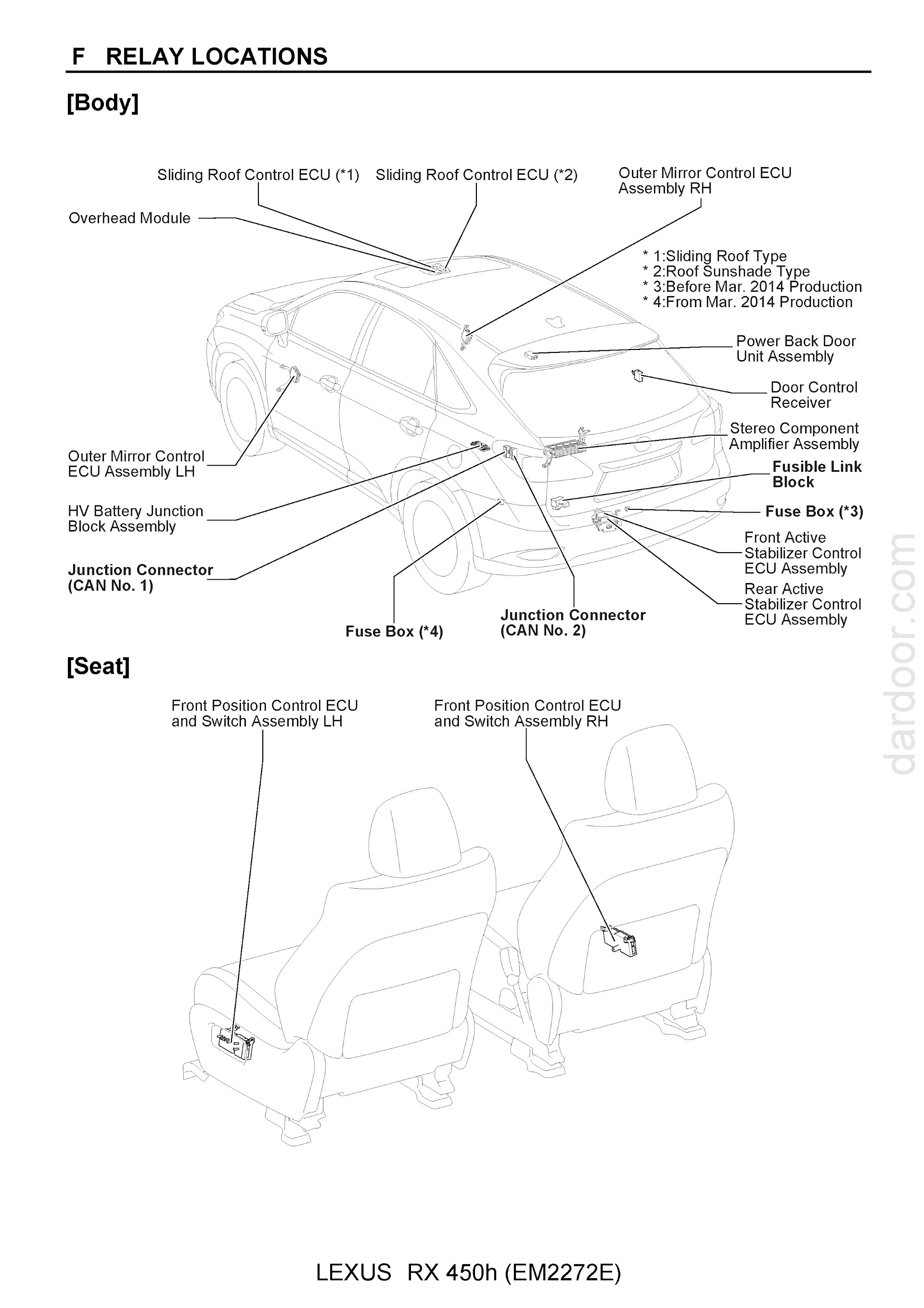 2015 Lexus RX450h Wiring Diagram, Relay Location