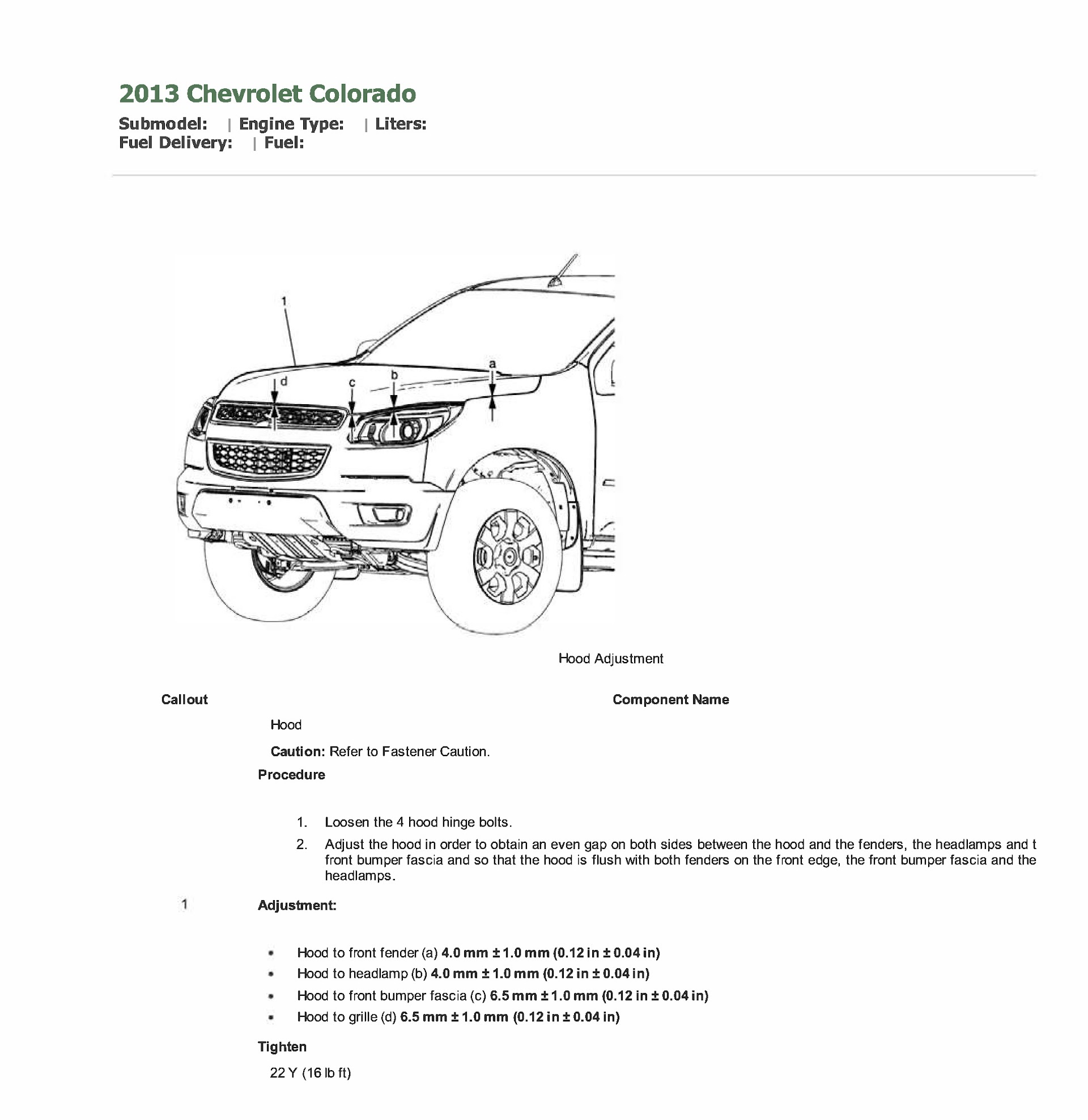 2012-2017 Chevrolet Holden Colorado Repair Manual
