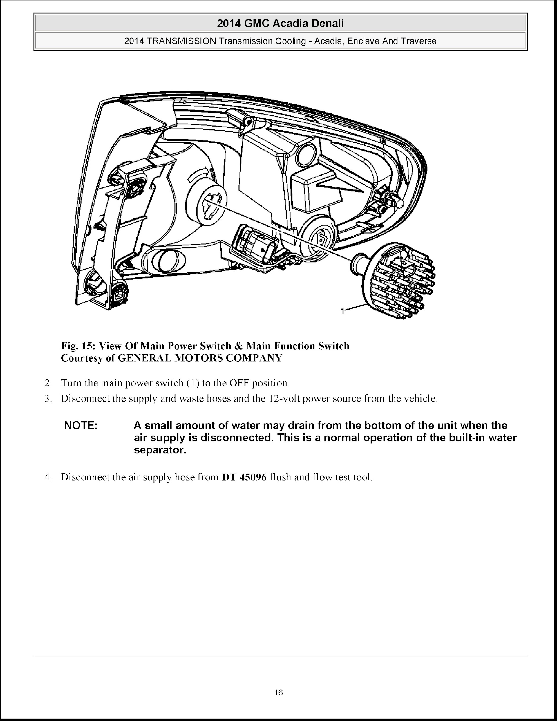 2013-2016 GMC Acadia Repair Manual (Denali, Enclave and Chevrolet Traverse), Trasnmission System