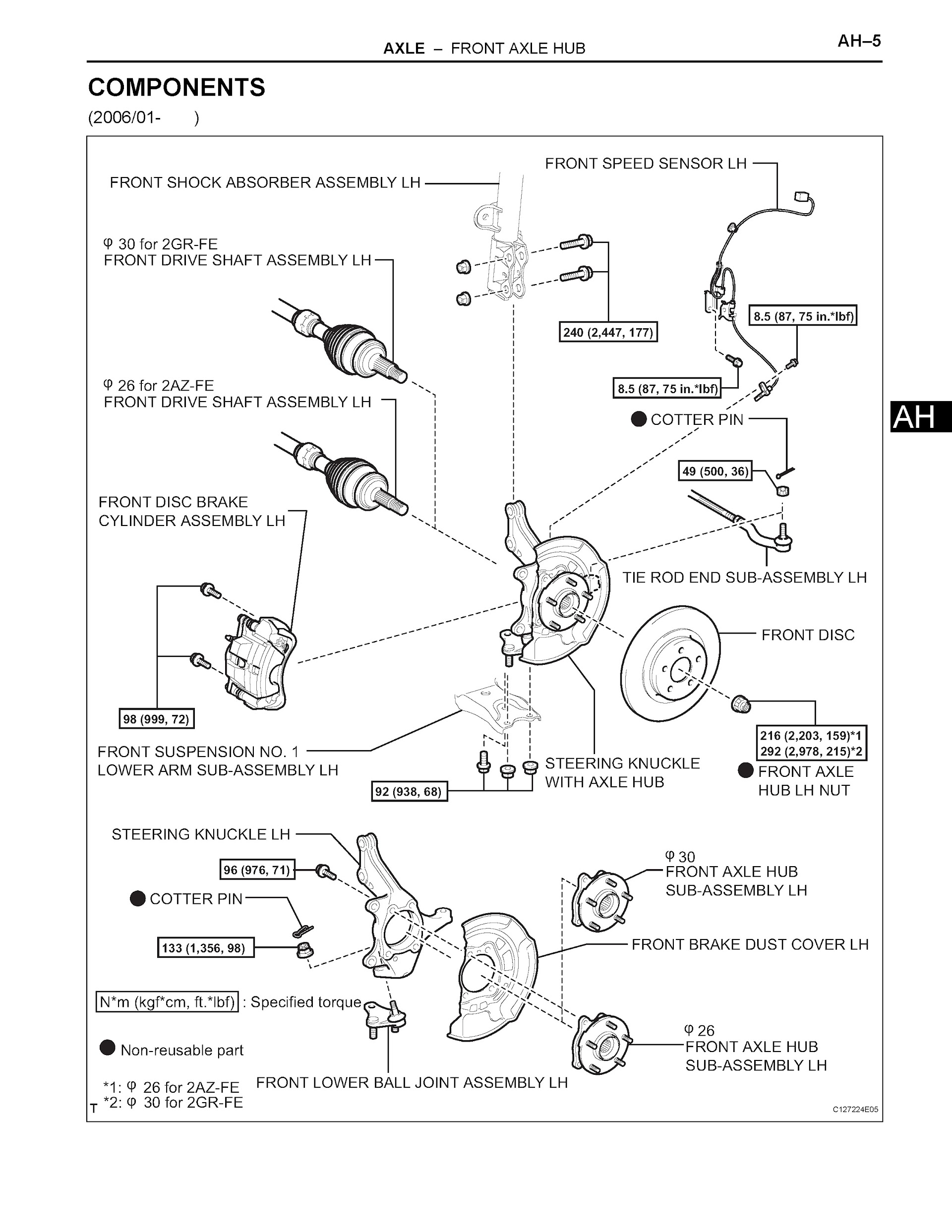 2006 Toyota RAV4 Repair Manual Front Axle hub