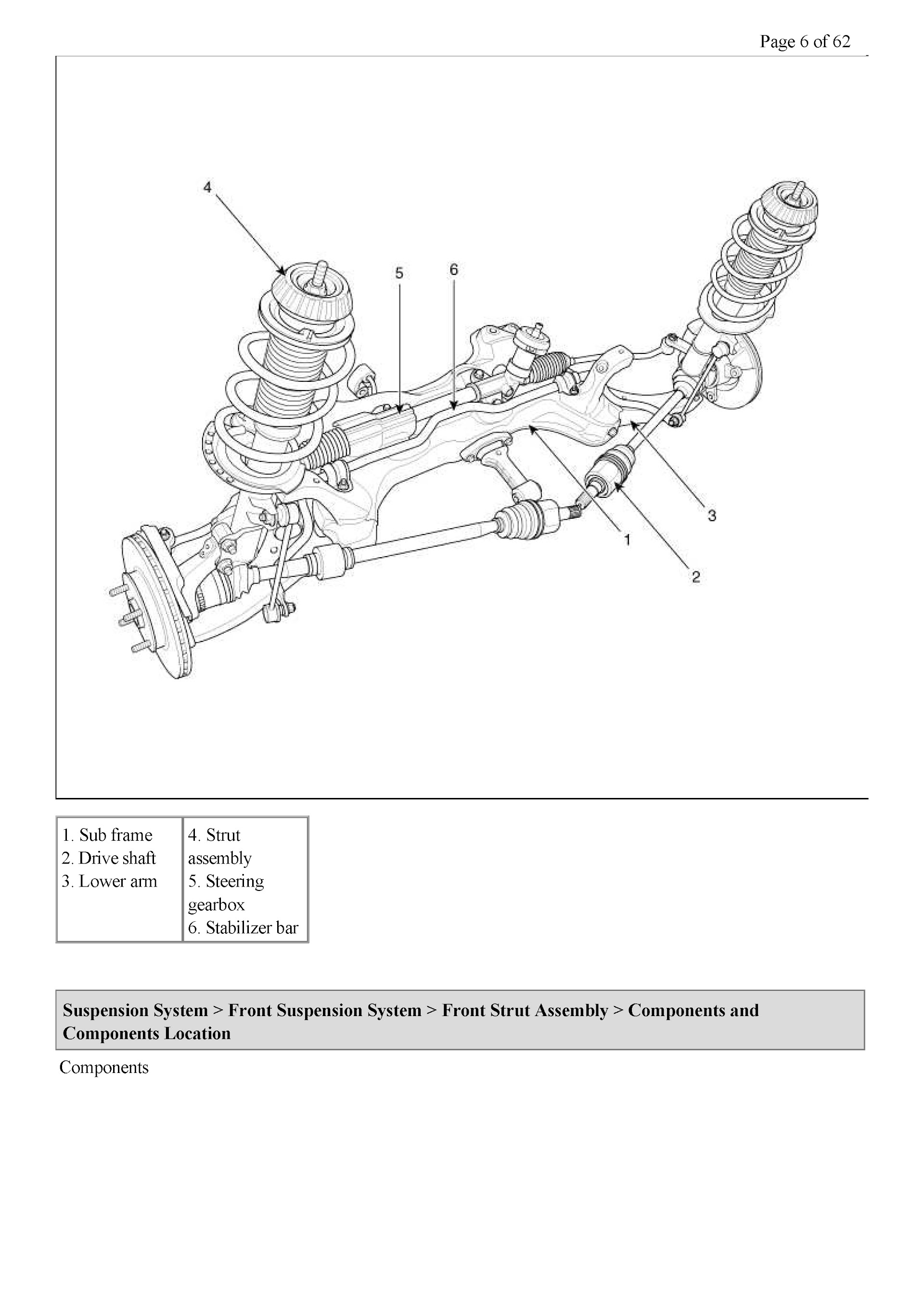 2011-2017 Kia Rio Repair Manual, suspension system