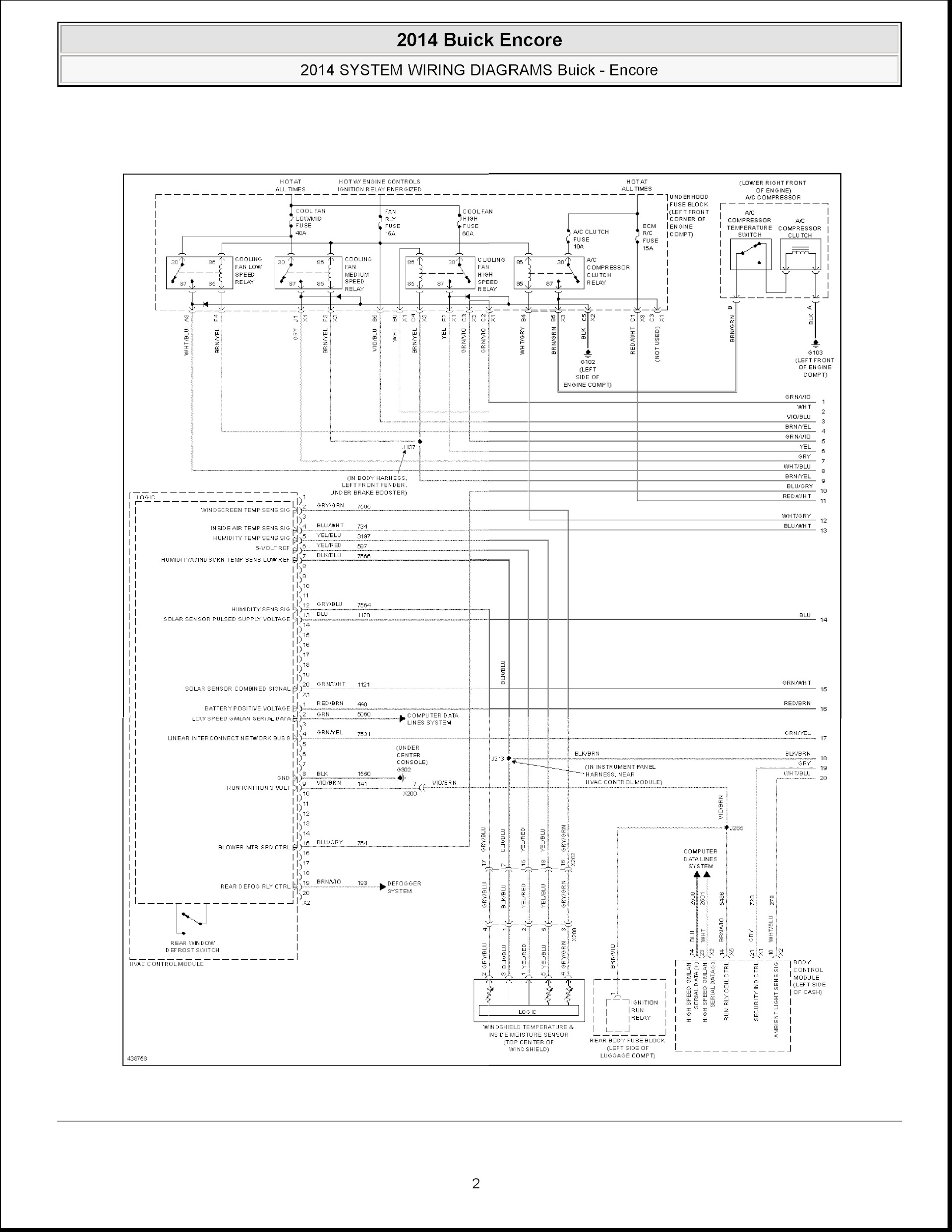 2014 Buick Encore Repair Manual Wiring Diagrams, Wiring Harness