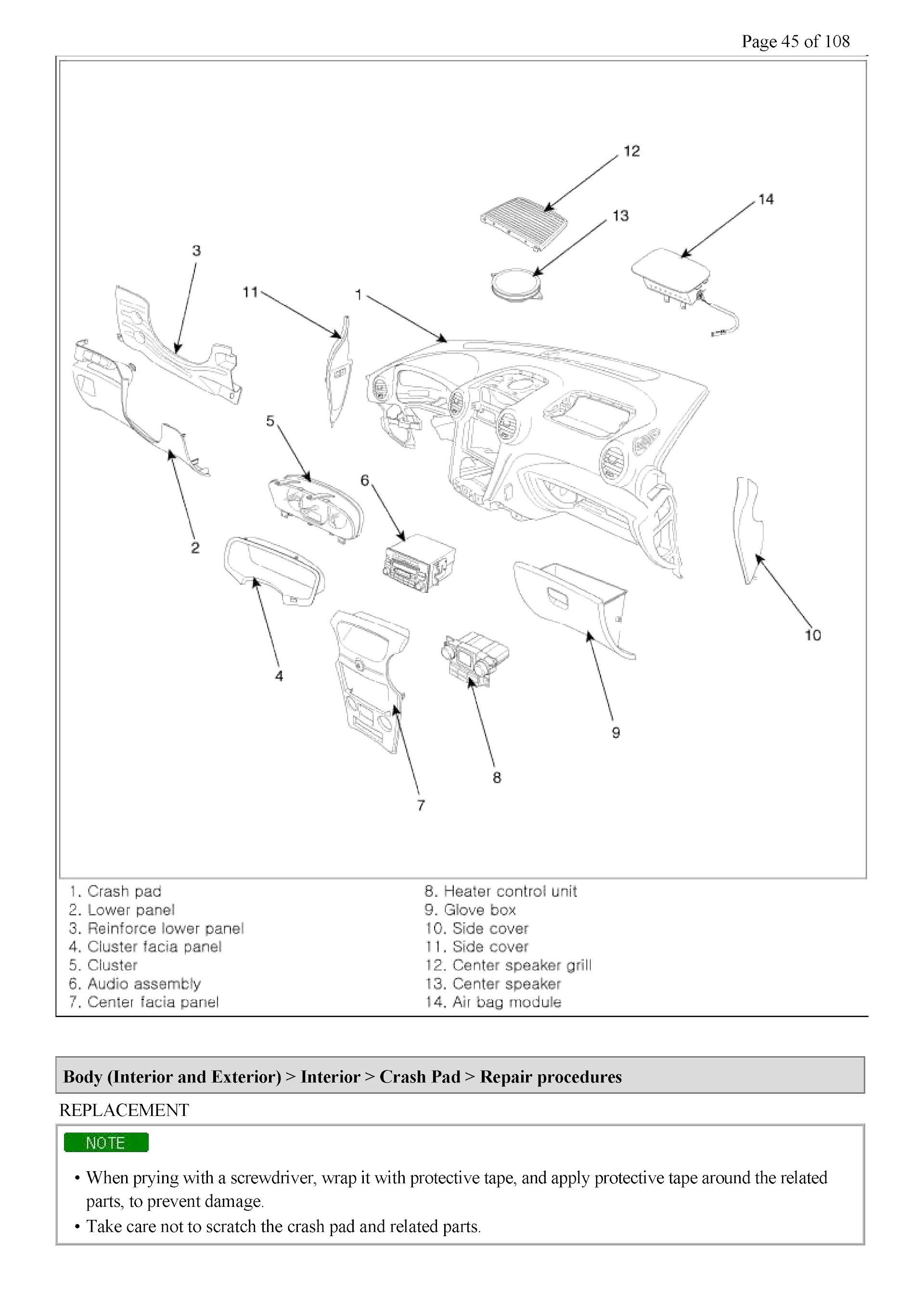 2010-2011 Kia Rondo Repair Manual