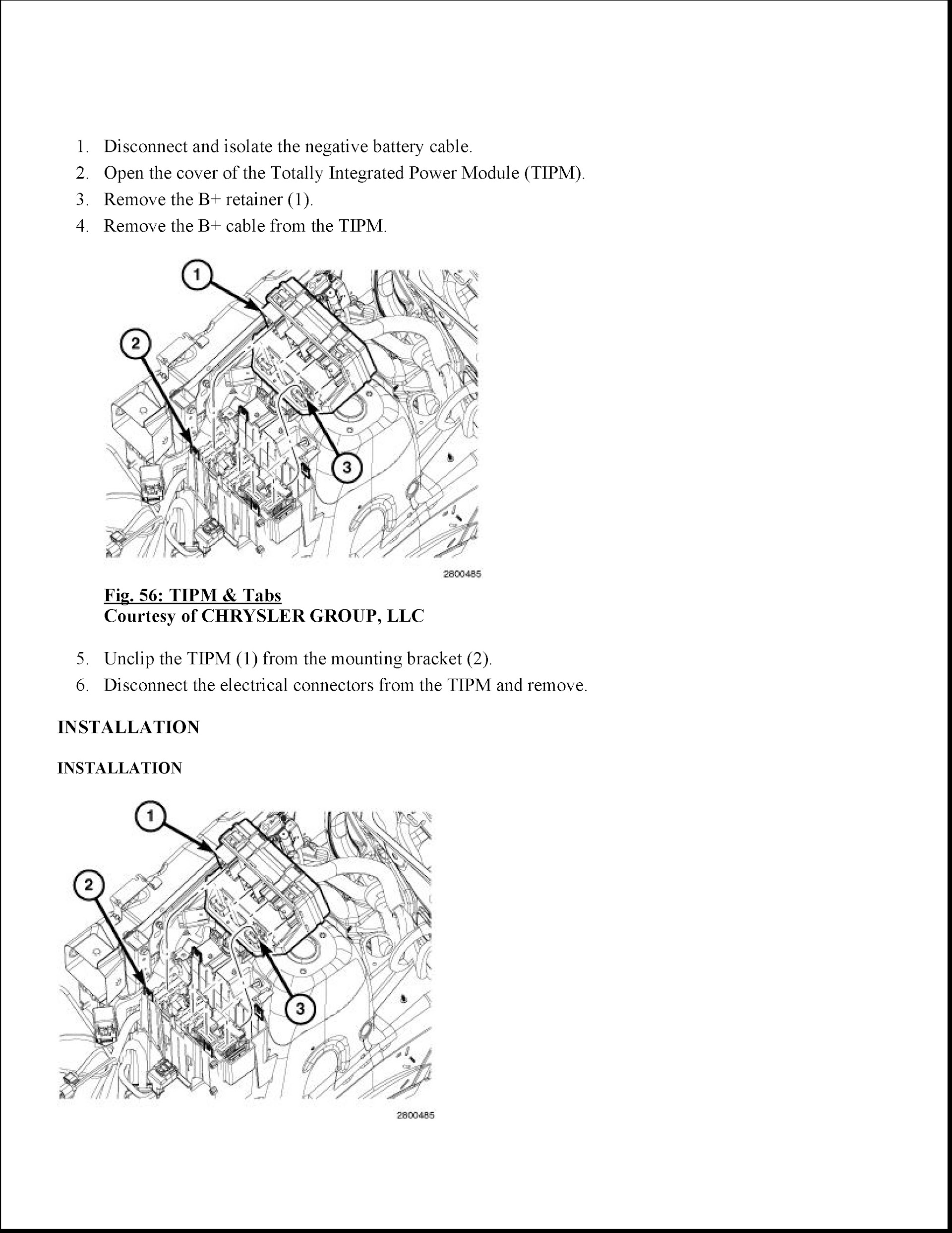 2011-2016 Dodge Durango Repair Manual, TIPM and Tabs