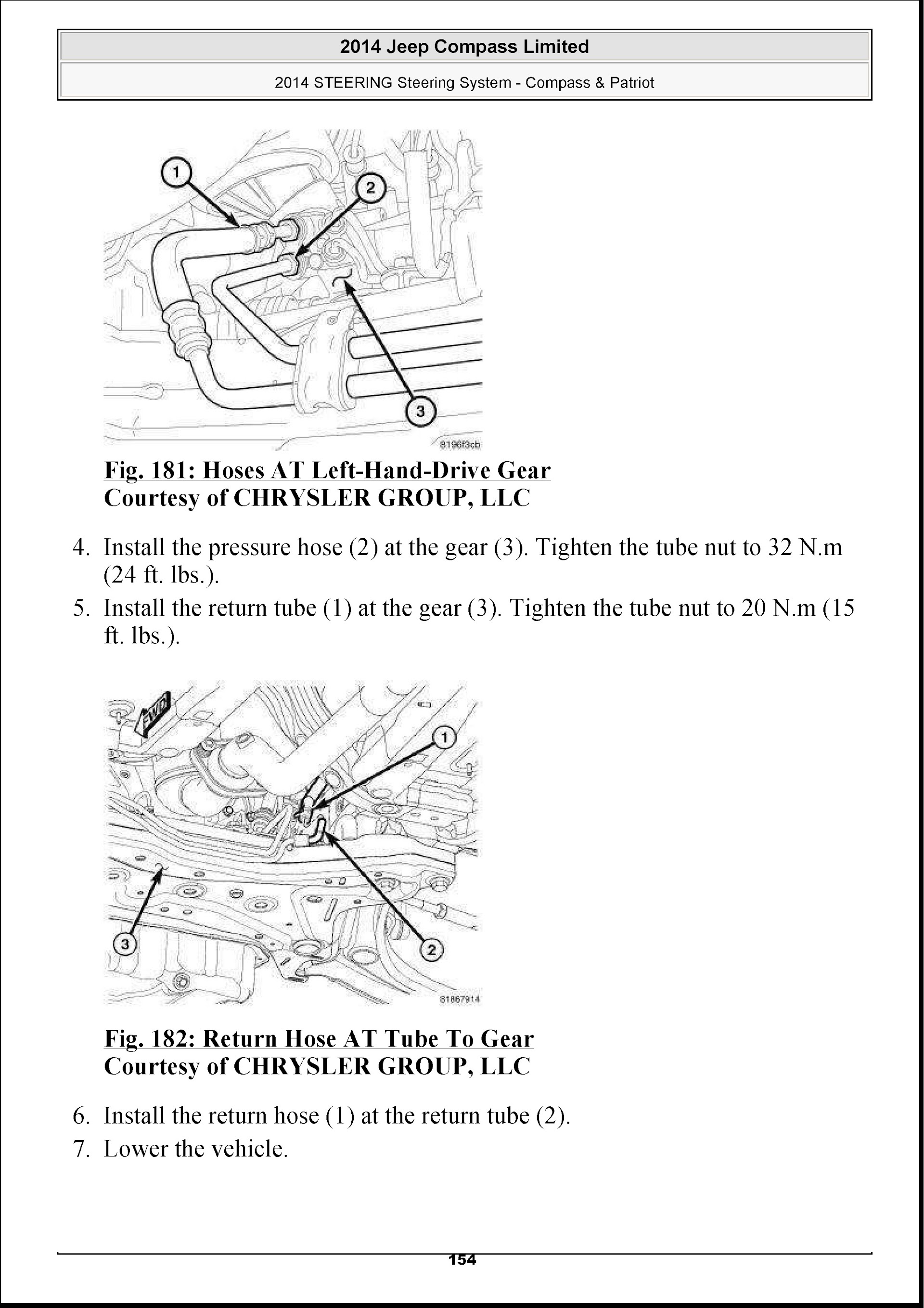 2014-2016 Jeep Compass and Patriot Repair Manual, Steering System