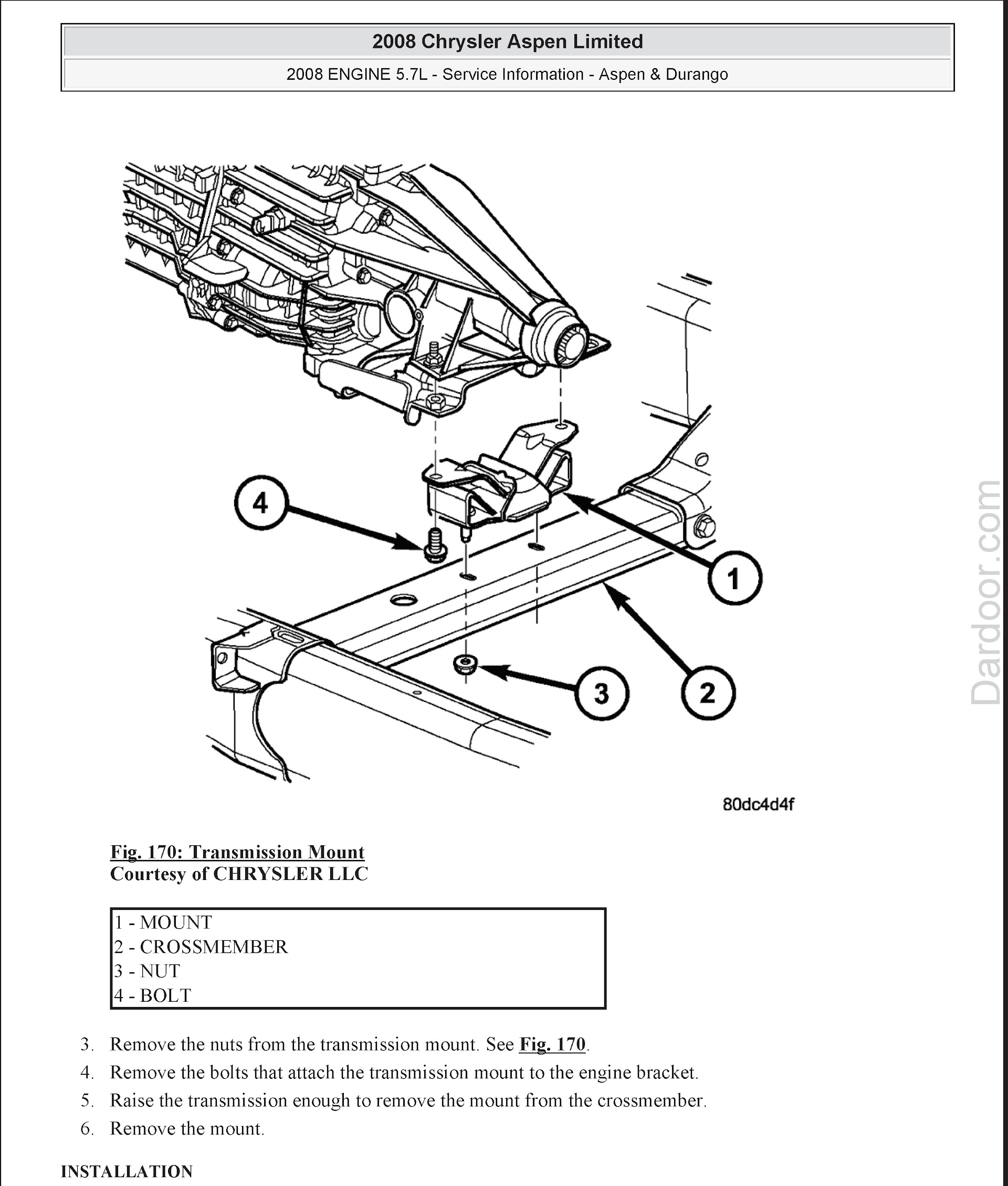 2008 Dodge Durango and Chrysler Aspen Repair Manual