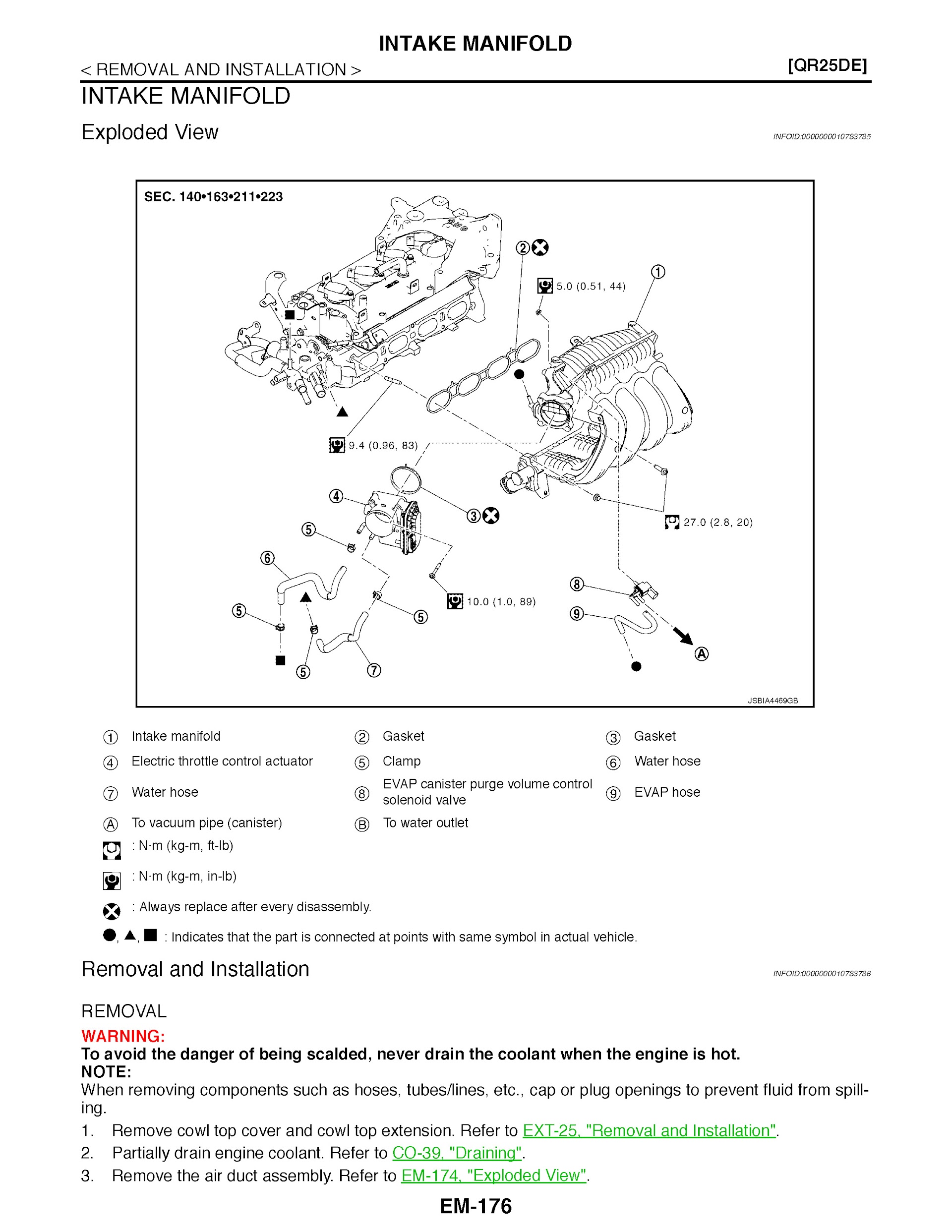2020 Nissan X-Trail Repair Manual, Intake Manifold