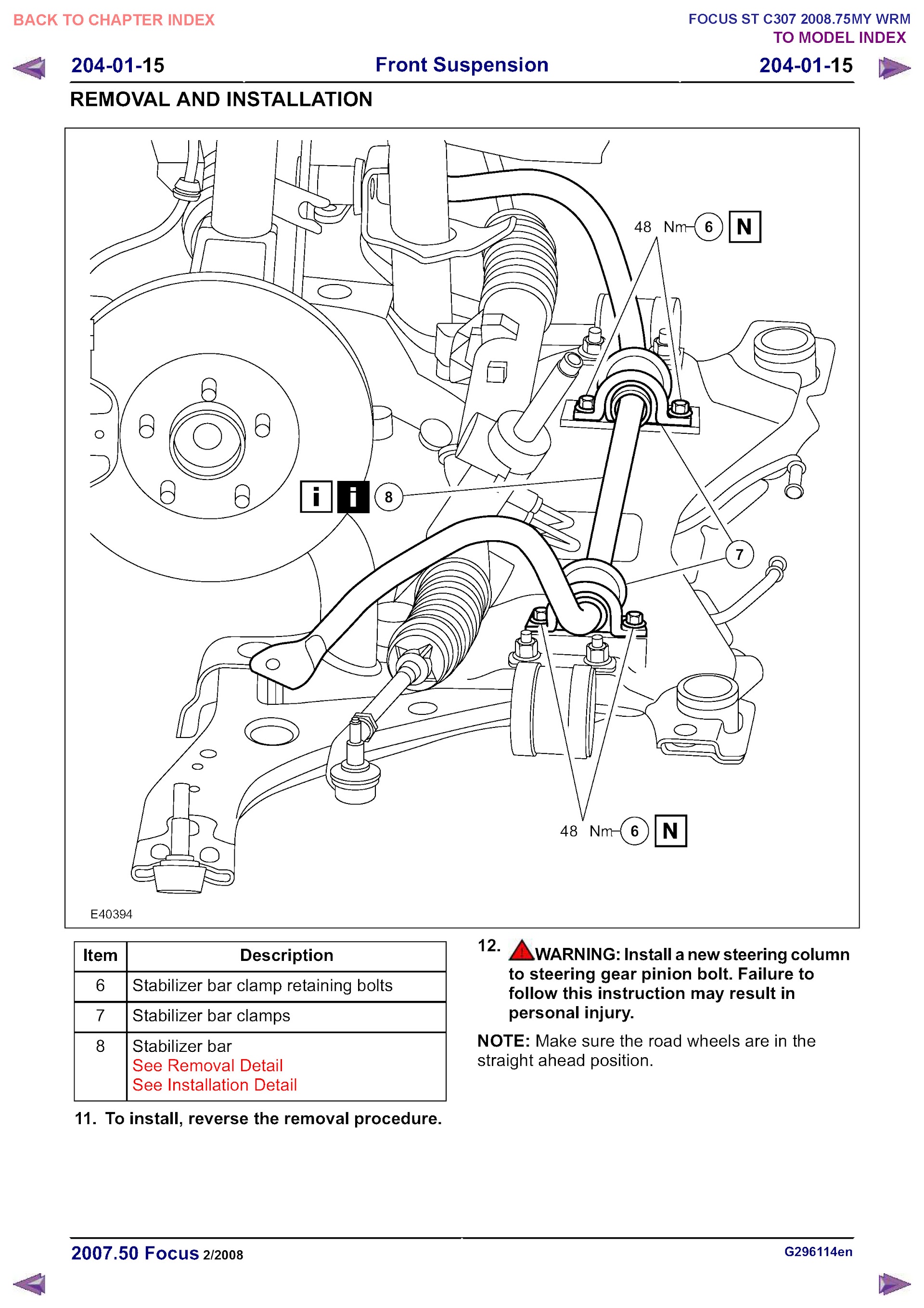 2011 Ford Focus Repair Manual Front Suspension