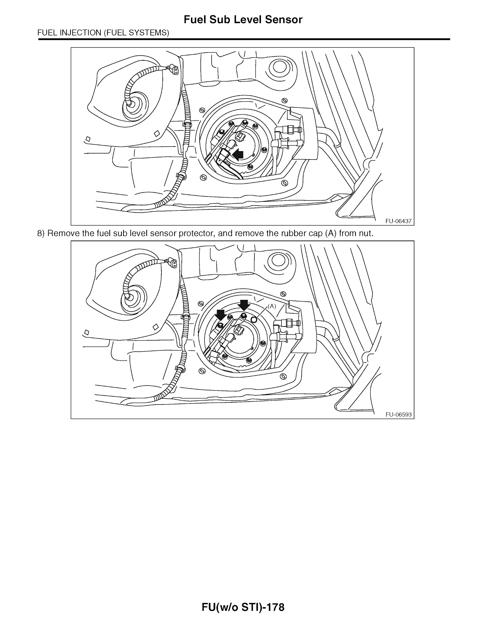 2015 Subaru Impreza WRX and WRX STI Fuel Sub Level Sensor
