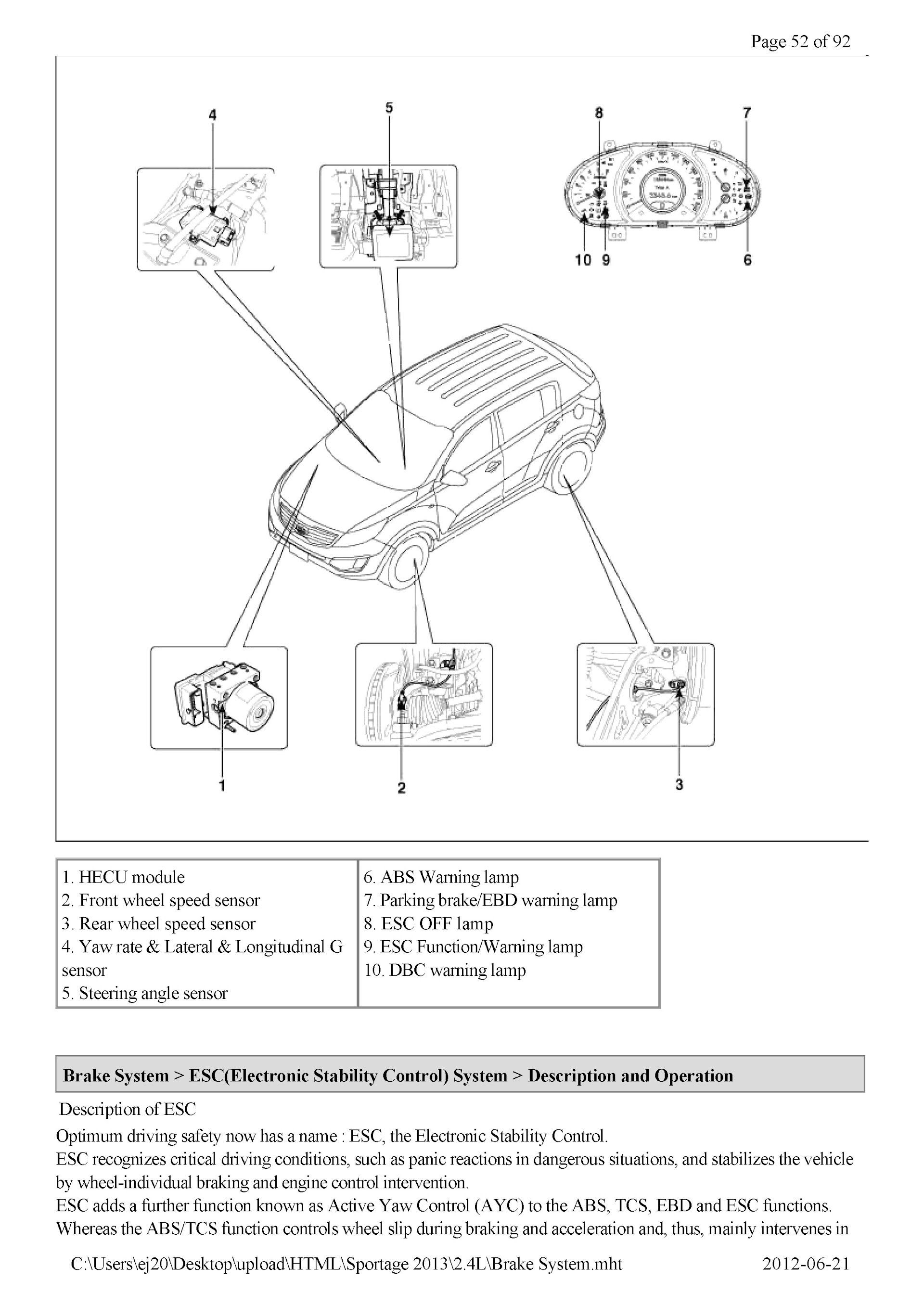 2011-2015 Kia Sportage Repair Manual