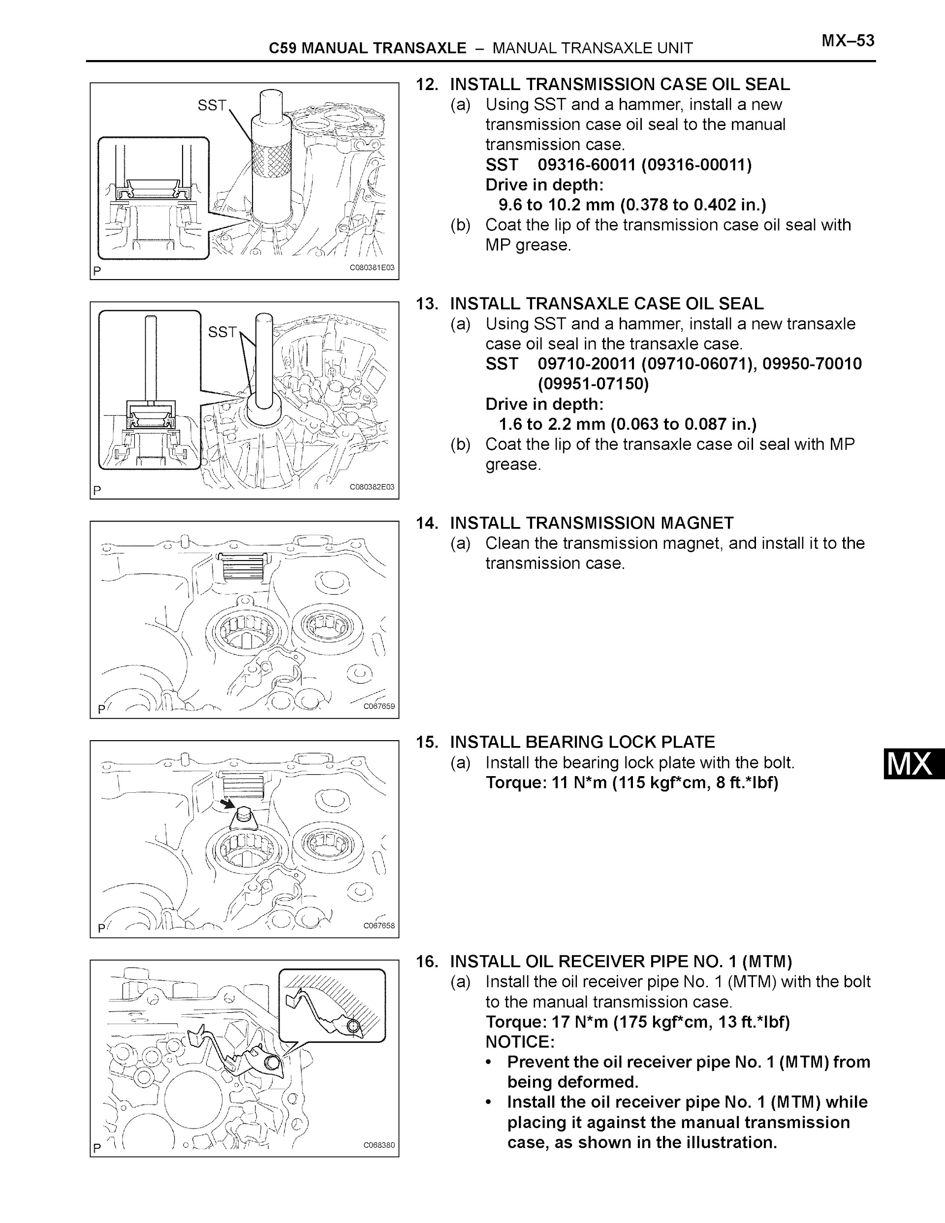 2007 Toyota Corolla Matrix Repair Manual, C56 Manual Transaxle