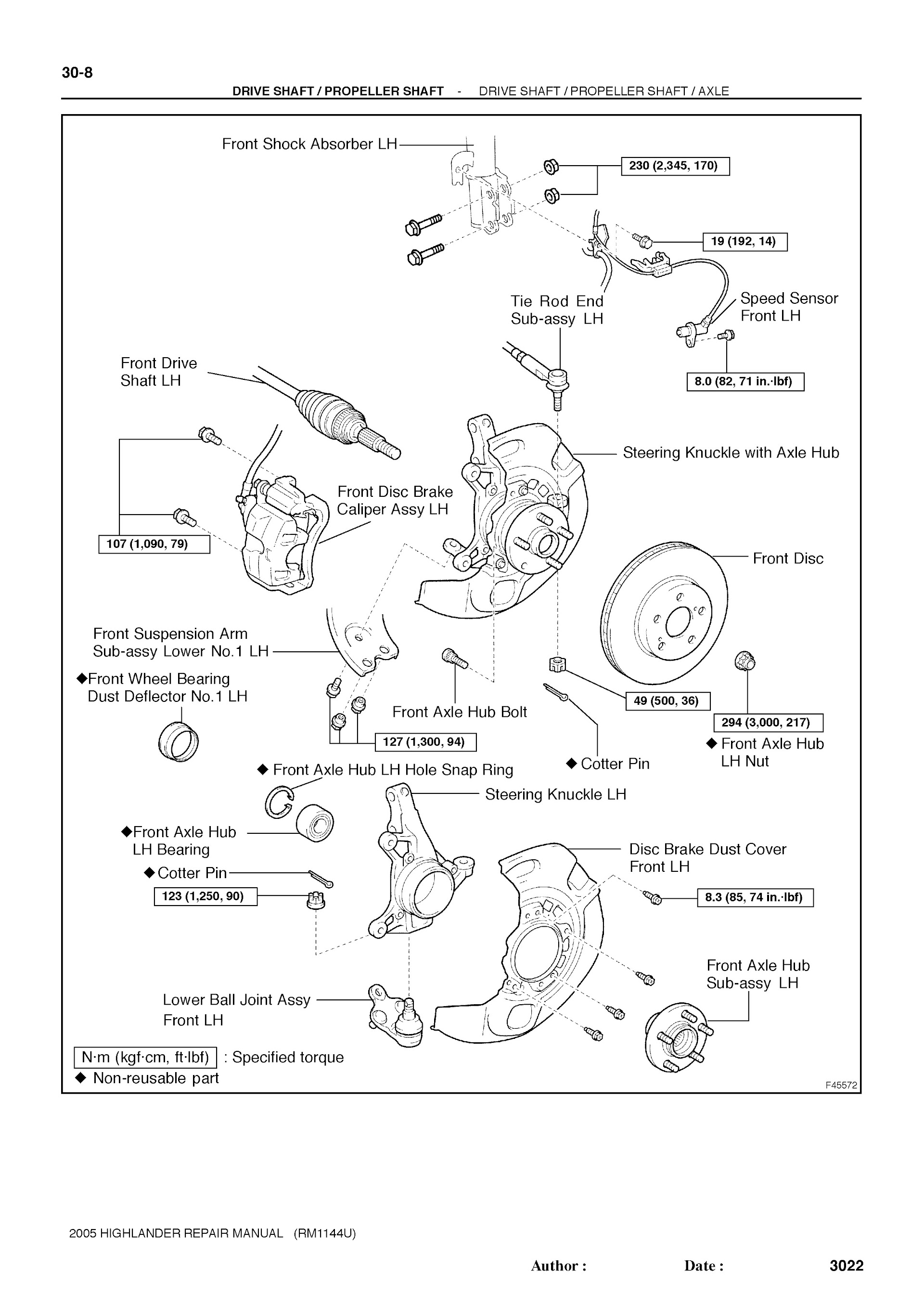 2001-2007 Toyota Highlander Repair Manual, Drive Shaft