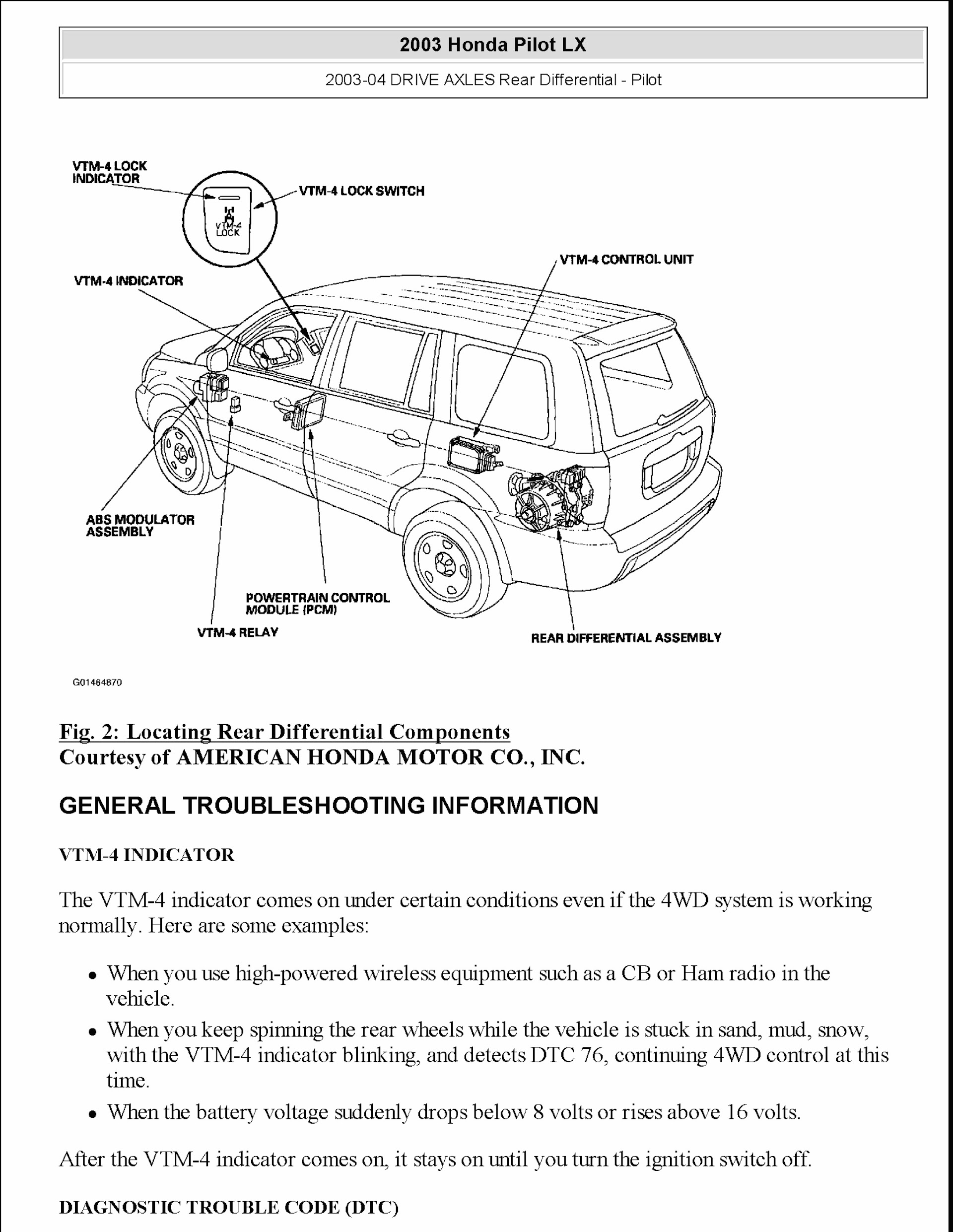 2003-2006 Honda Pilot EX Repair Manual